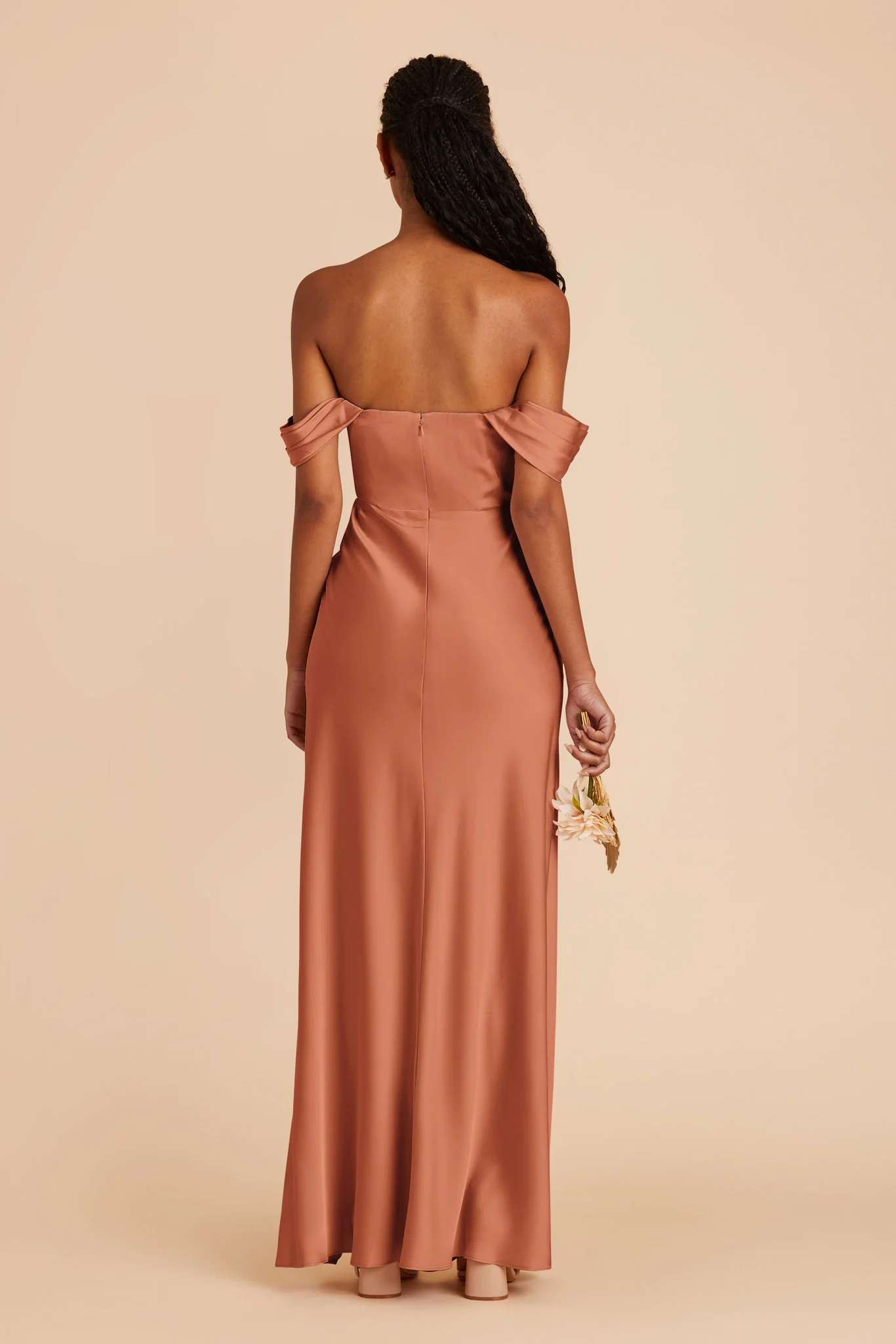 Mia Matte Satin Dress - Terracotta - Image 6