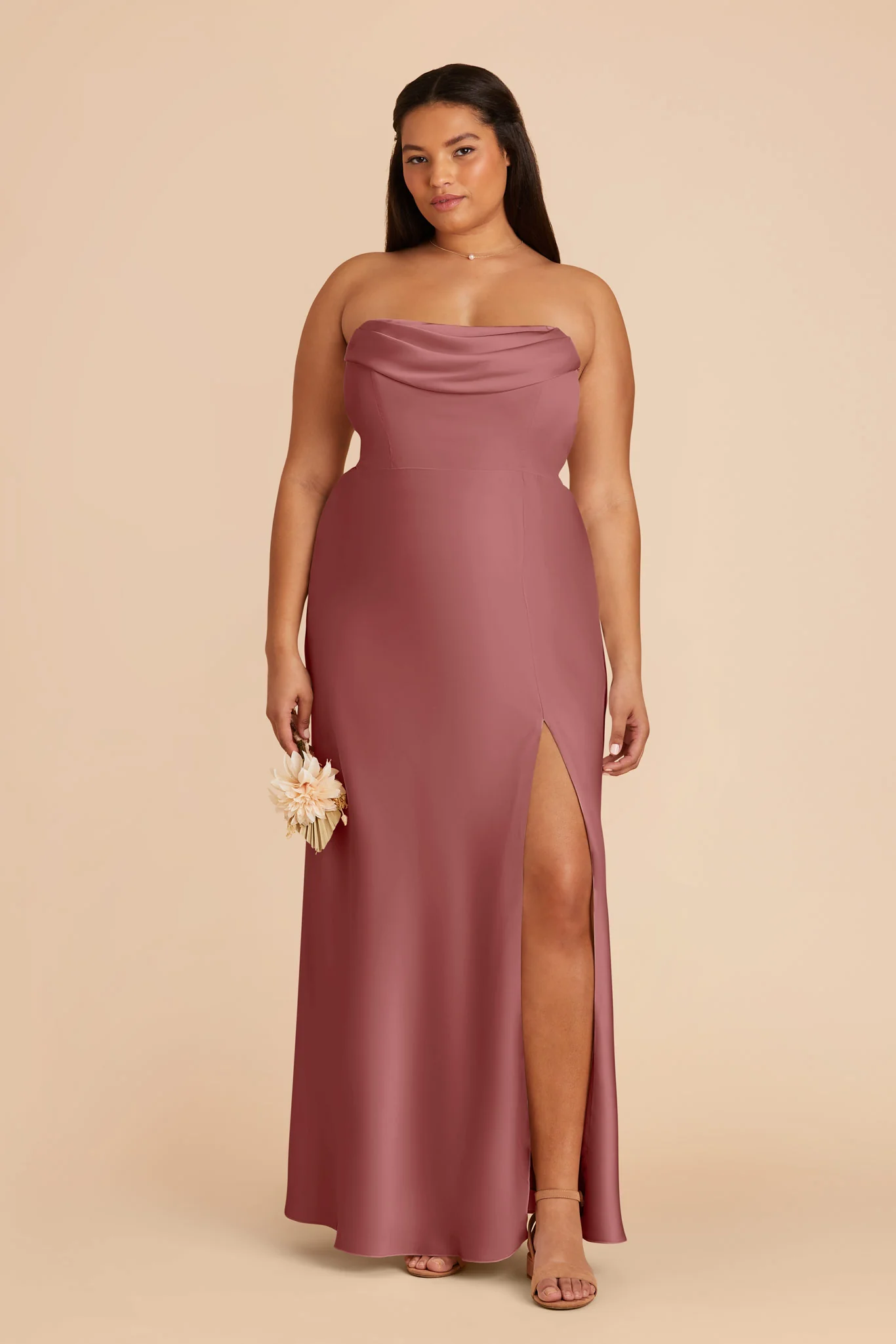 Mia Matte Satin Dress - Wild Rose - Image 2