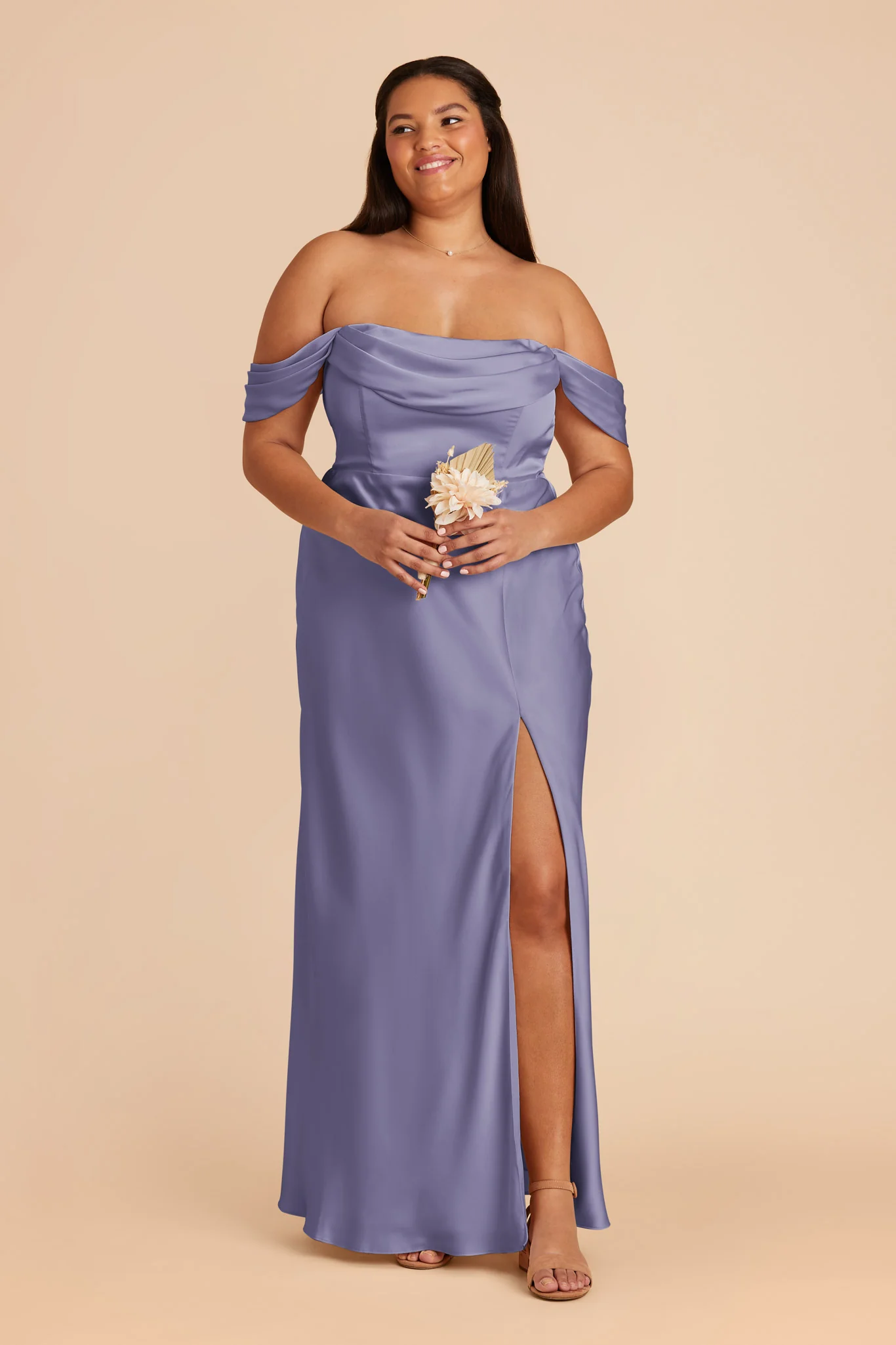 Mia Matte Satin Dress - Wisteria - Image 2