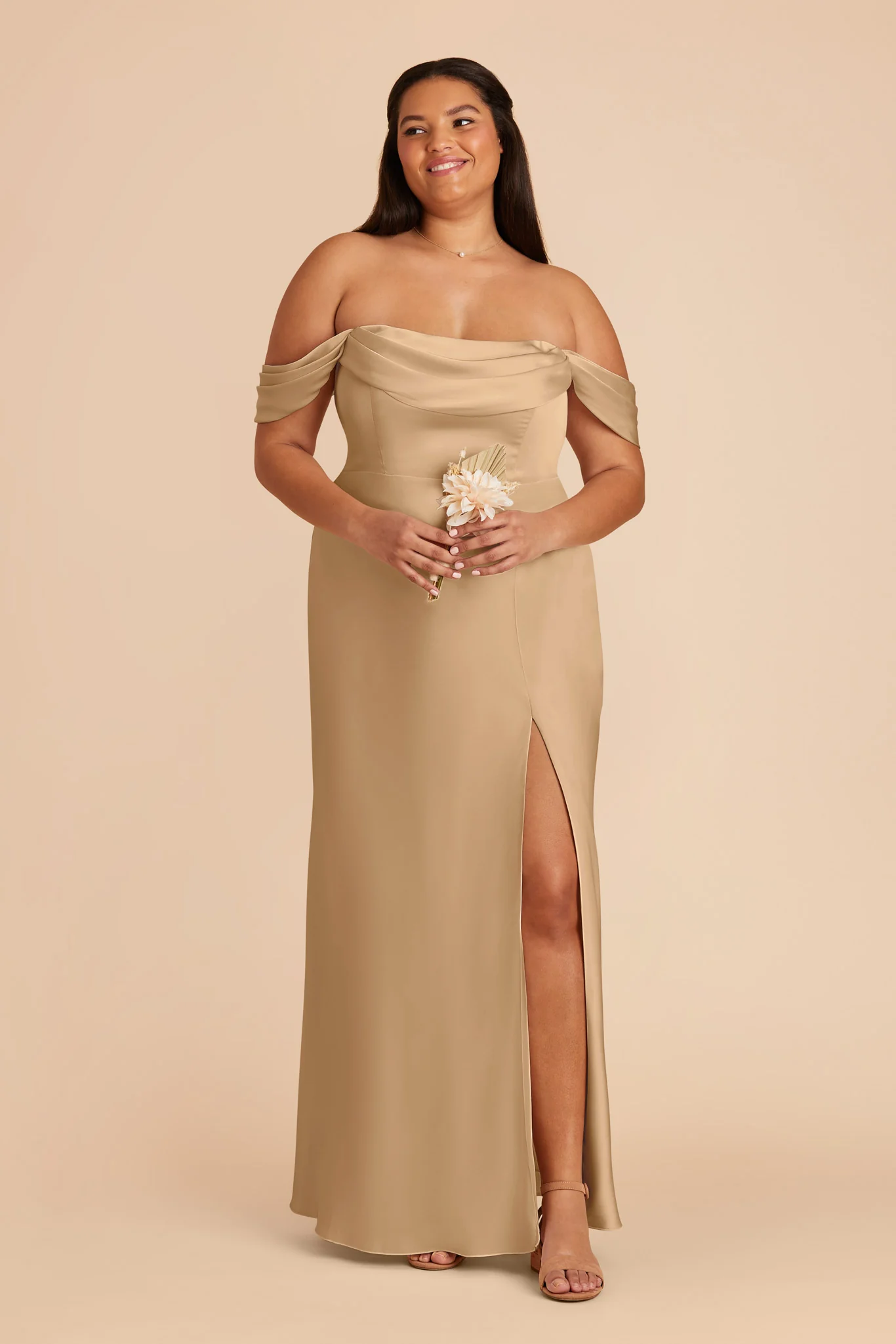 Mia Matte Satin Dress - Yellow Gold - Image 11