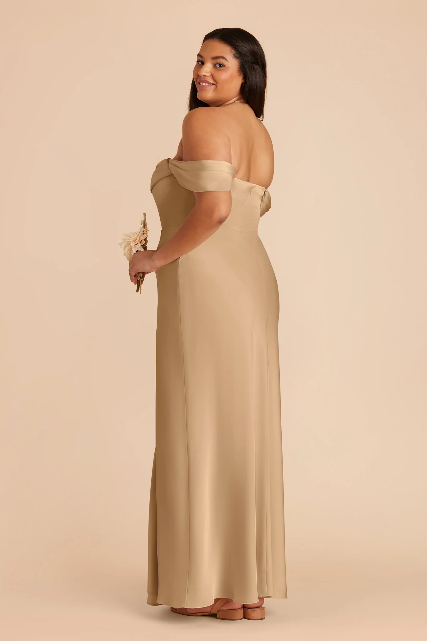 Mia Matte Satin Dress - Yellow Gold - Image 12