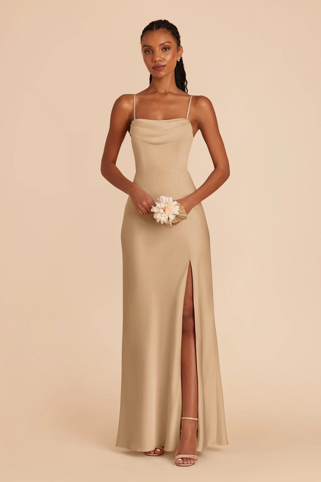 Mia Matte Satin Dress - Yellow Gold - Image 5