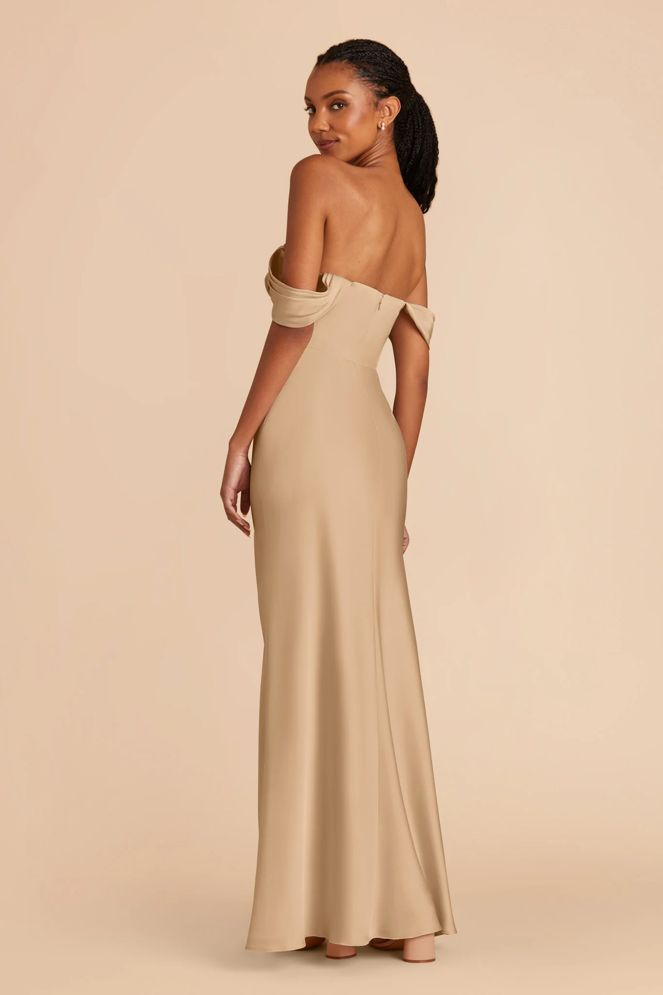 Mia Matte Satin Dress - Yellow Gold - Image 6