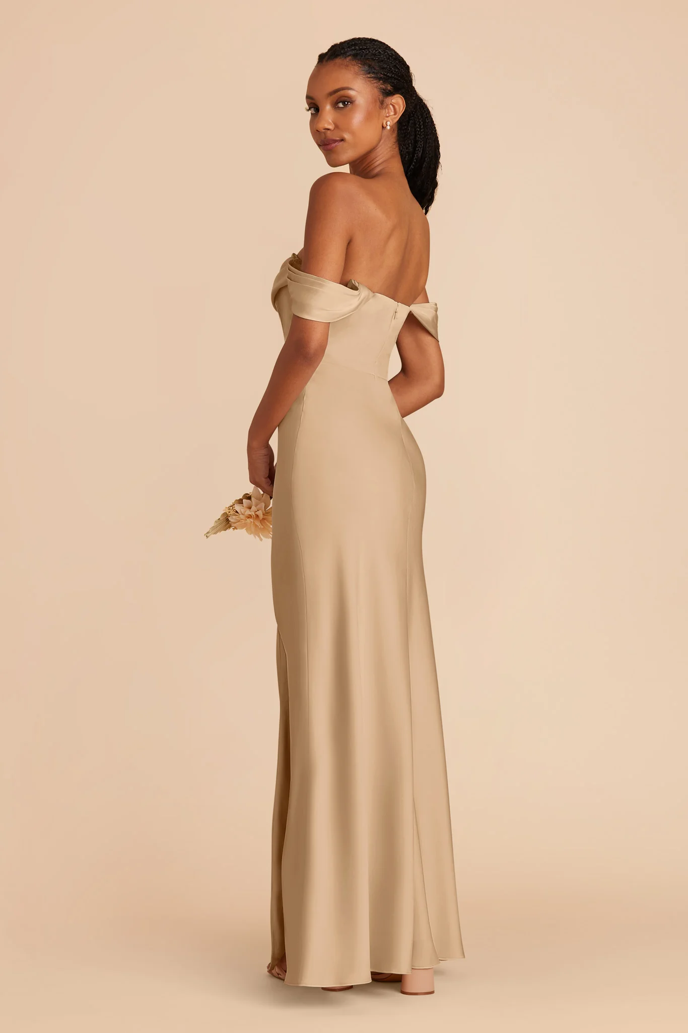 Mia Matte Satin Dress - Yellow Gold - Image 7