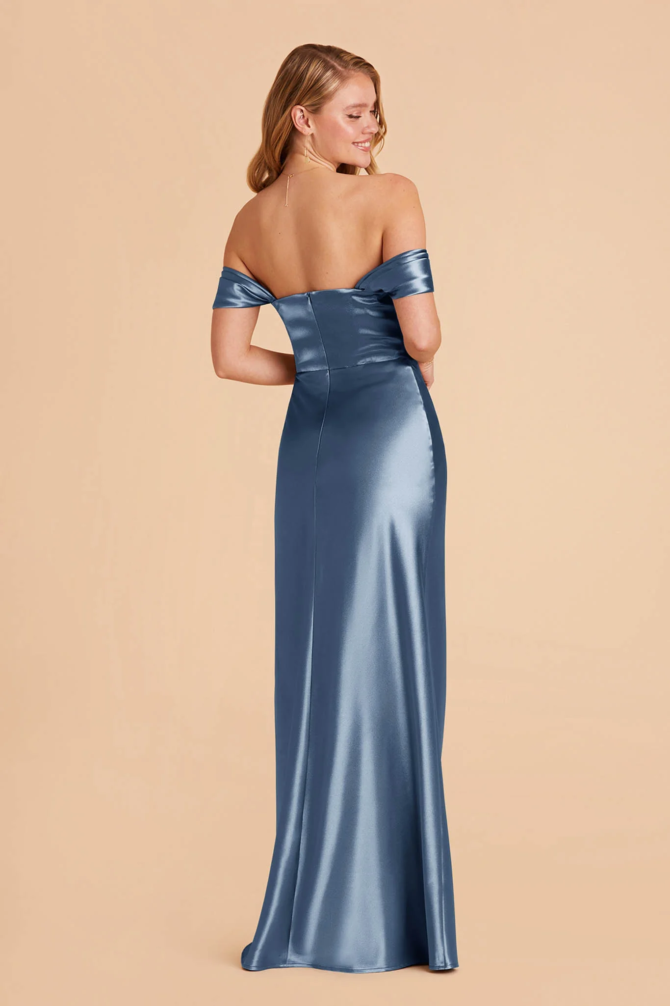 Mia Shiny Satin Dress - Twilight - Image 6