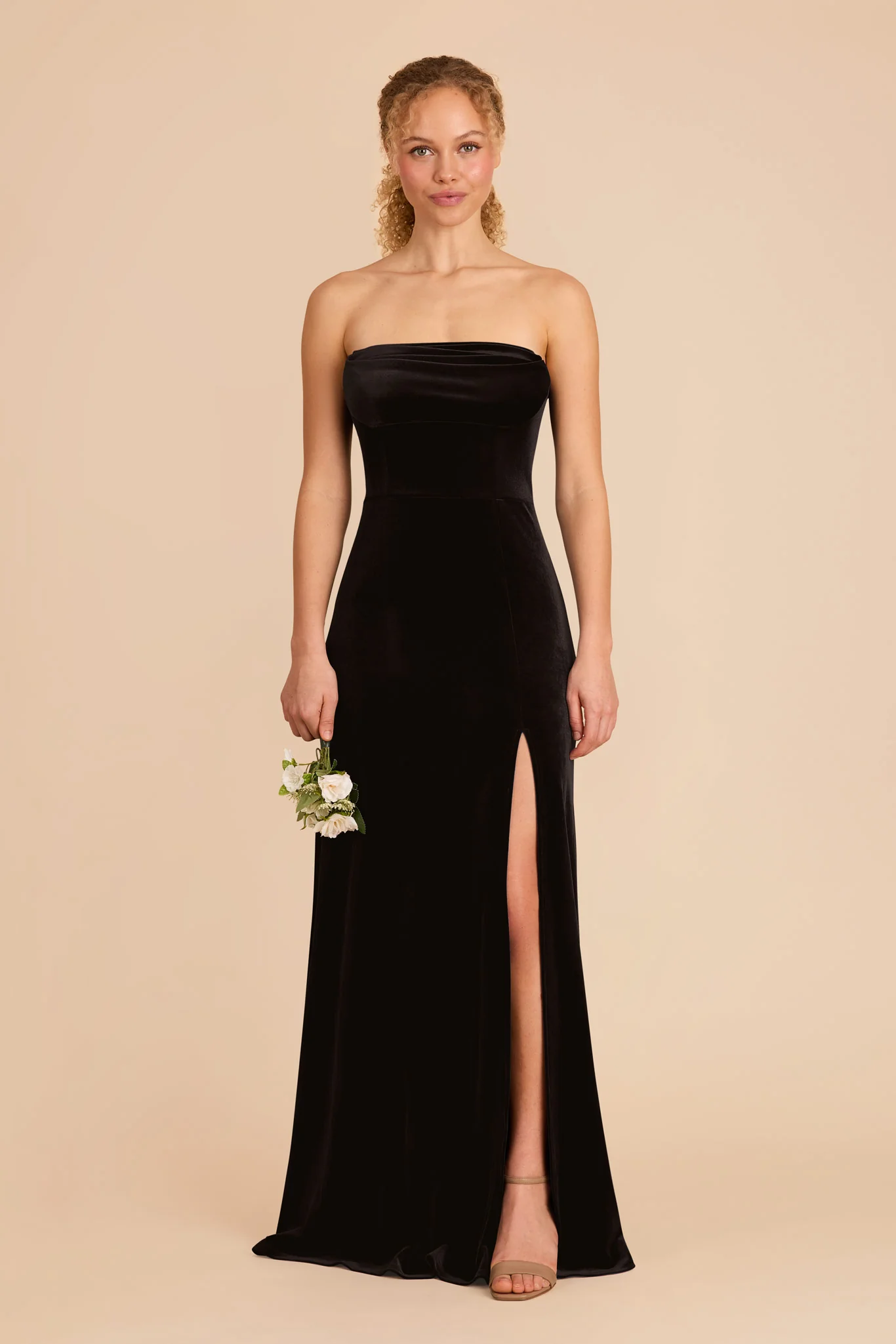 Mia Velvet Dress - Black - Image 3