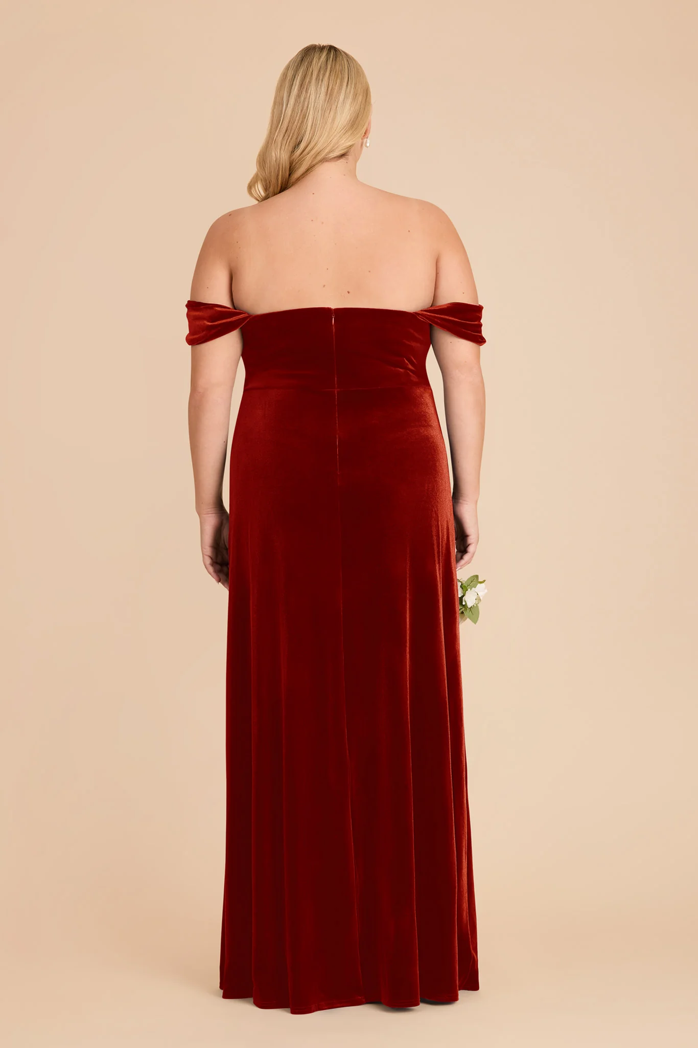 Mia Velvet Dress - Burnt Orange - Image 11