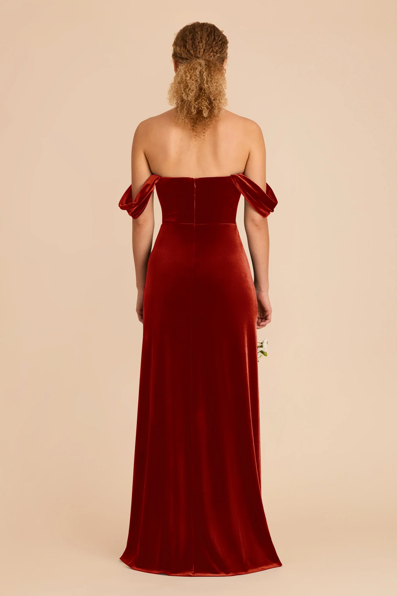 Mia Velvet Dress - Burnt Orange - Image 5