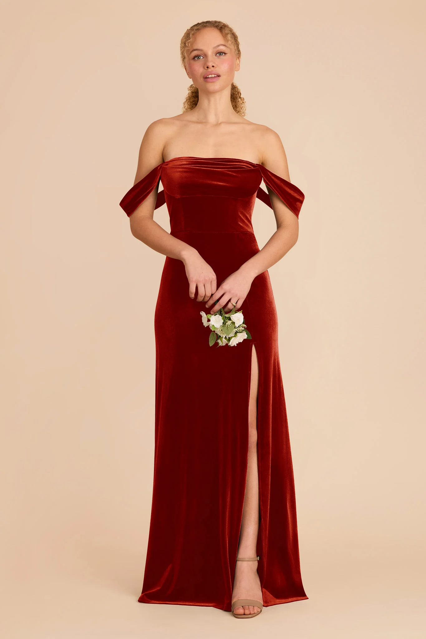 Mia Velvet Dress - Burnt Orange - Image 6