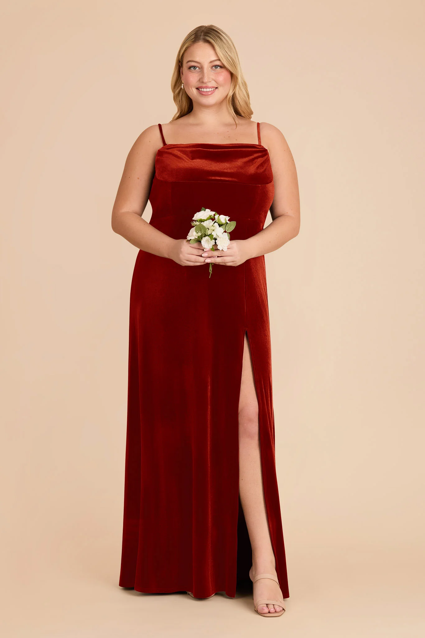 Mia Velvet Dress - Burnt Orange - Image 7