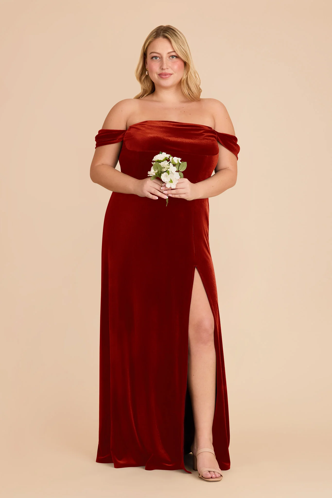 Mia Velvet Dress - Burnt Orange - Image 9