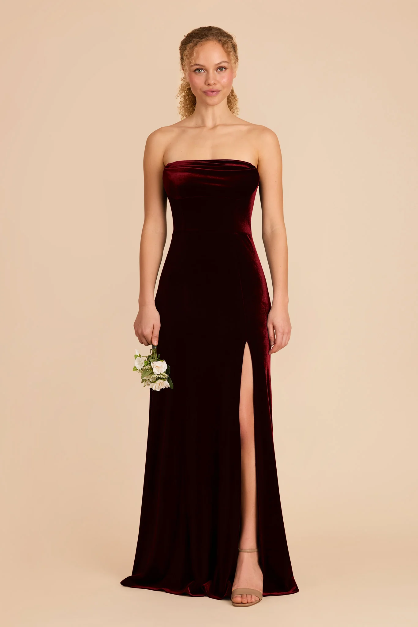 Mia Velvet Dress - Cabernet - Image 3
