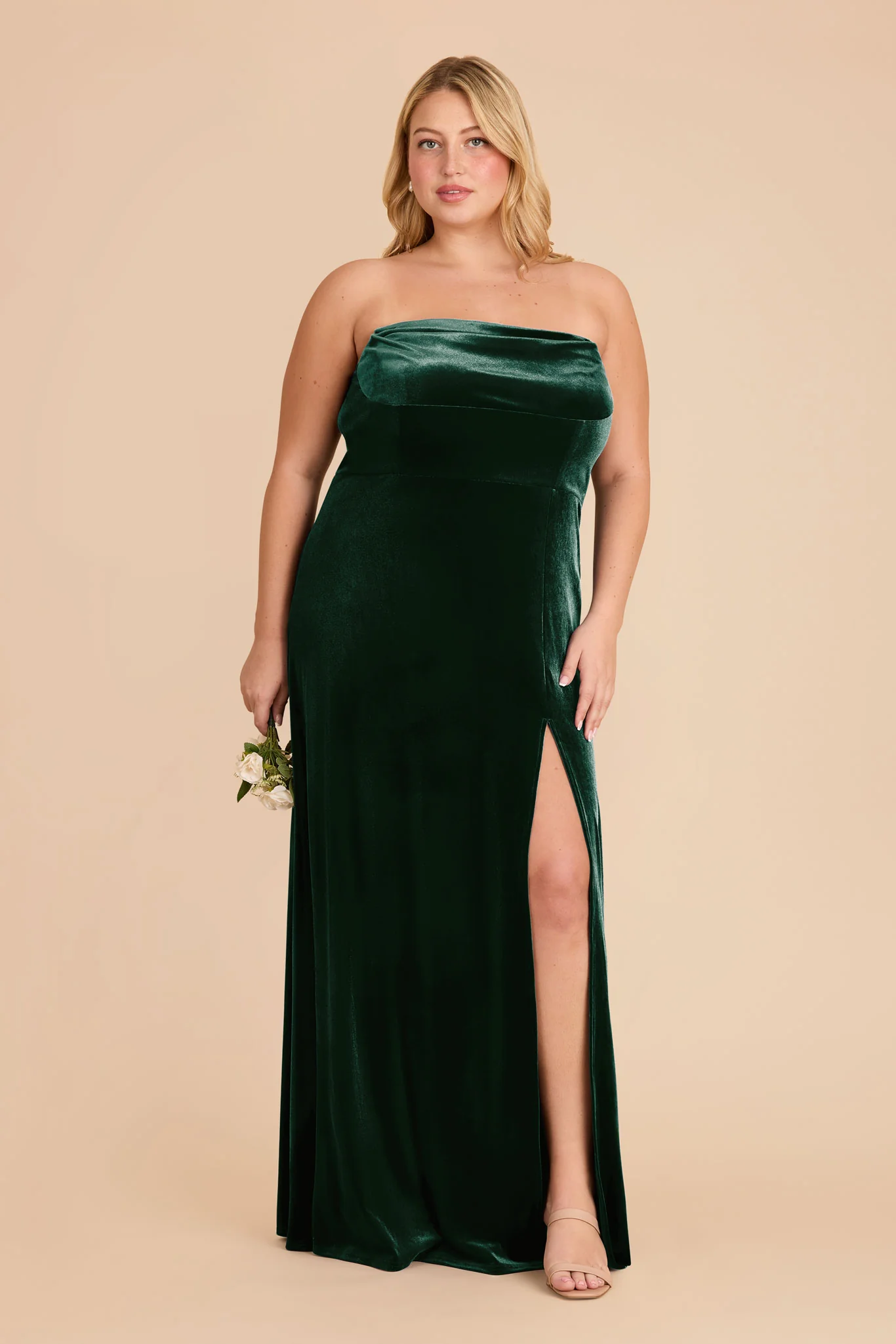 Mia Velvet Dress - Emerald - Image 2