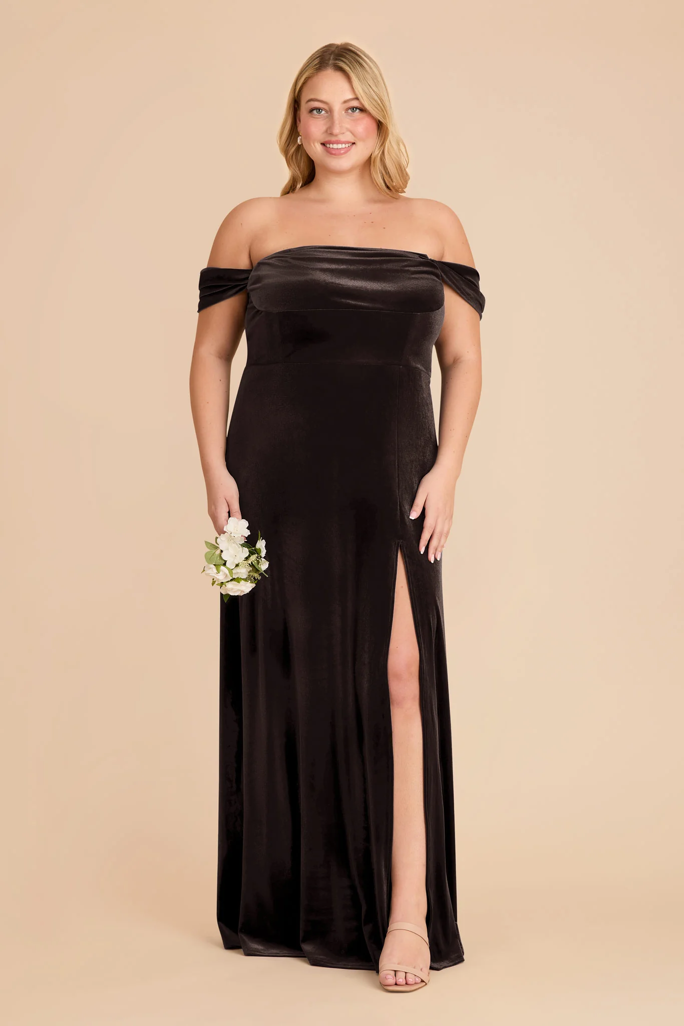 Mia Velvet Dress - Espresso - Image 8