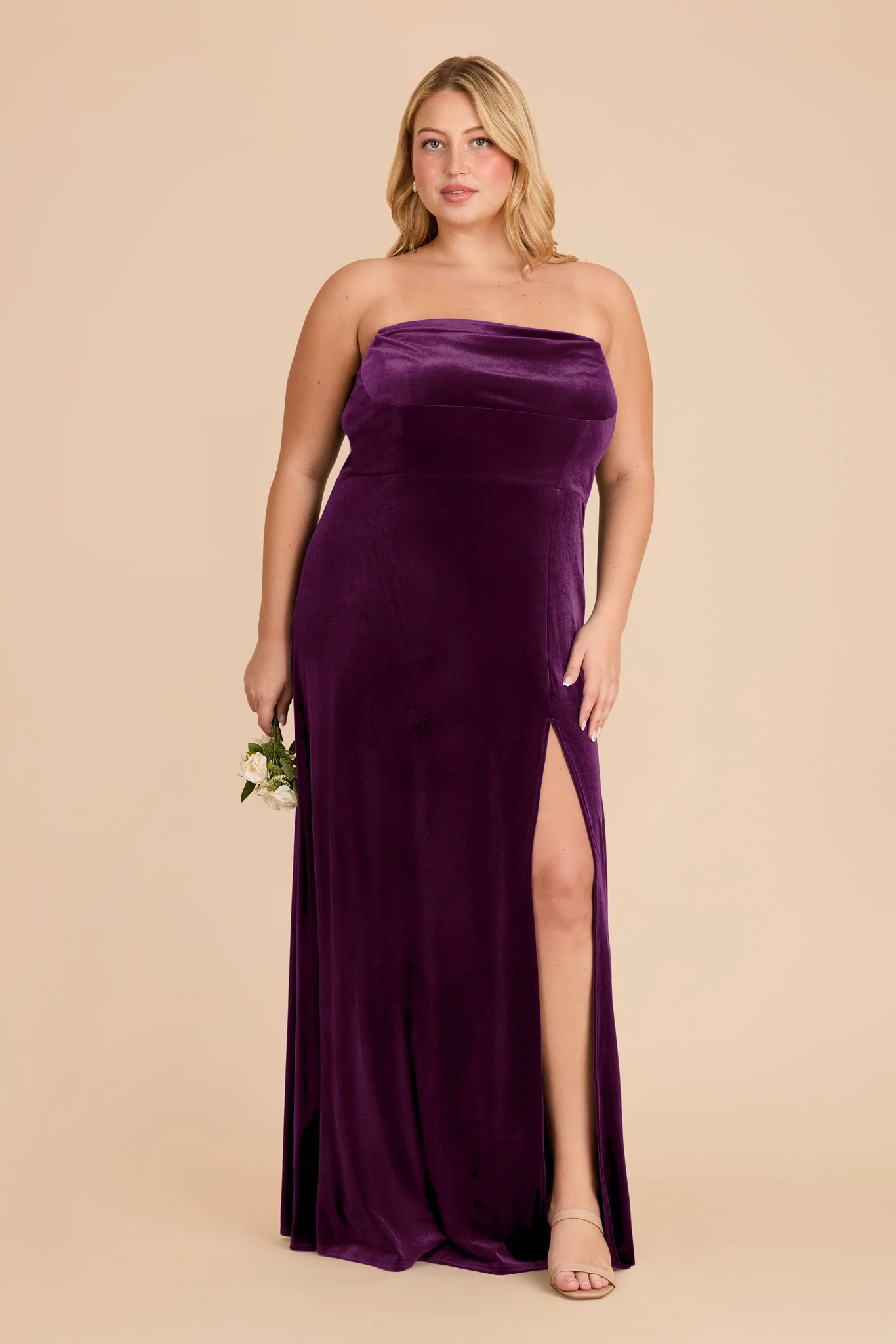 Mia Velvet Dress - Fig - Image 2