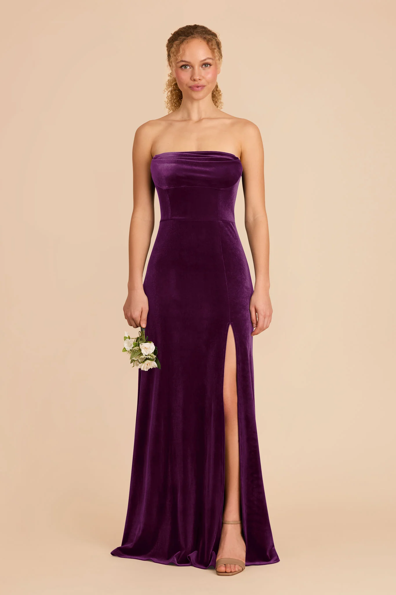 Mia Velvet Dress - Fig - Image 3
