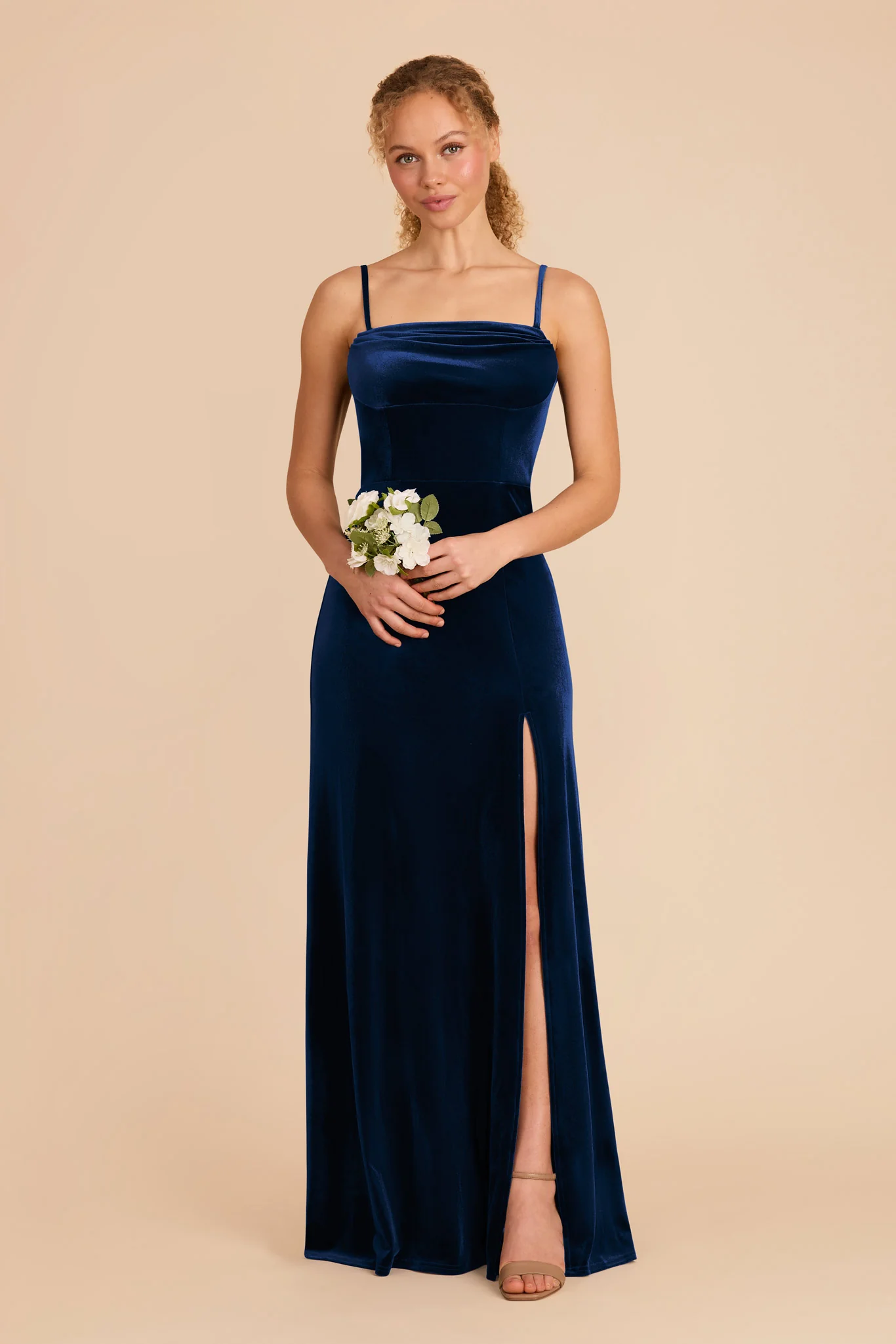 Mia Velvet Dress - Navy - Image 5