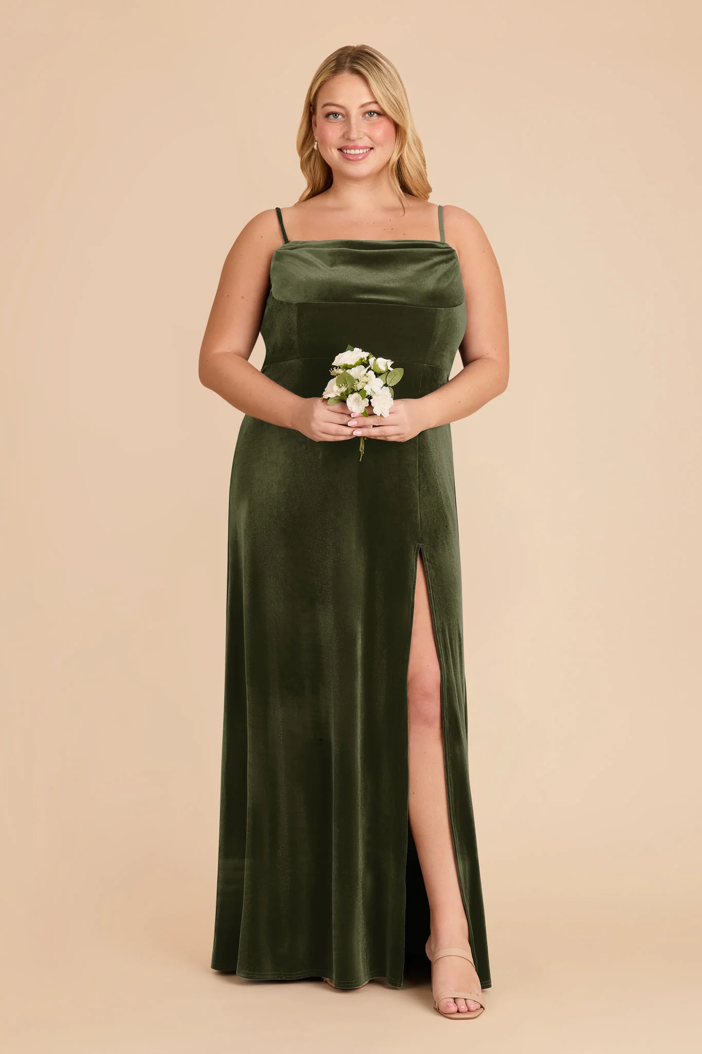 Mia Velvet Dress - Olive - Image 10