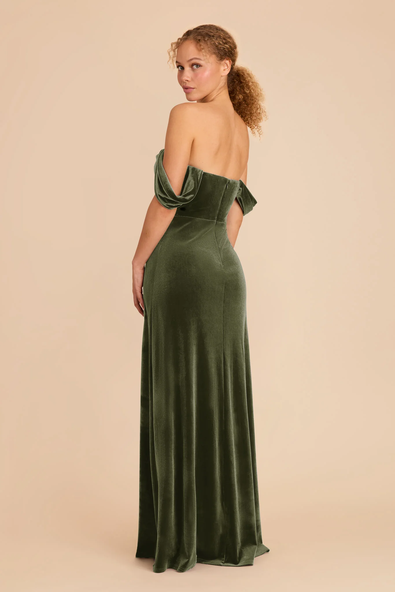 Mia Velvet Dress - Olive - Image 6