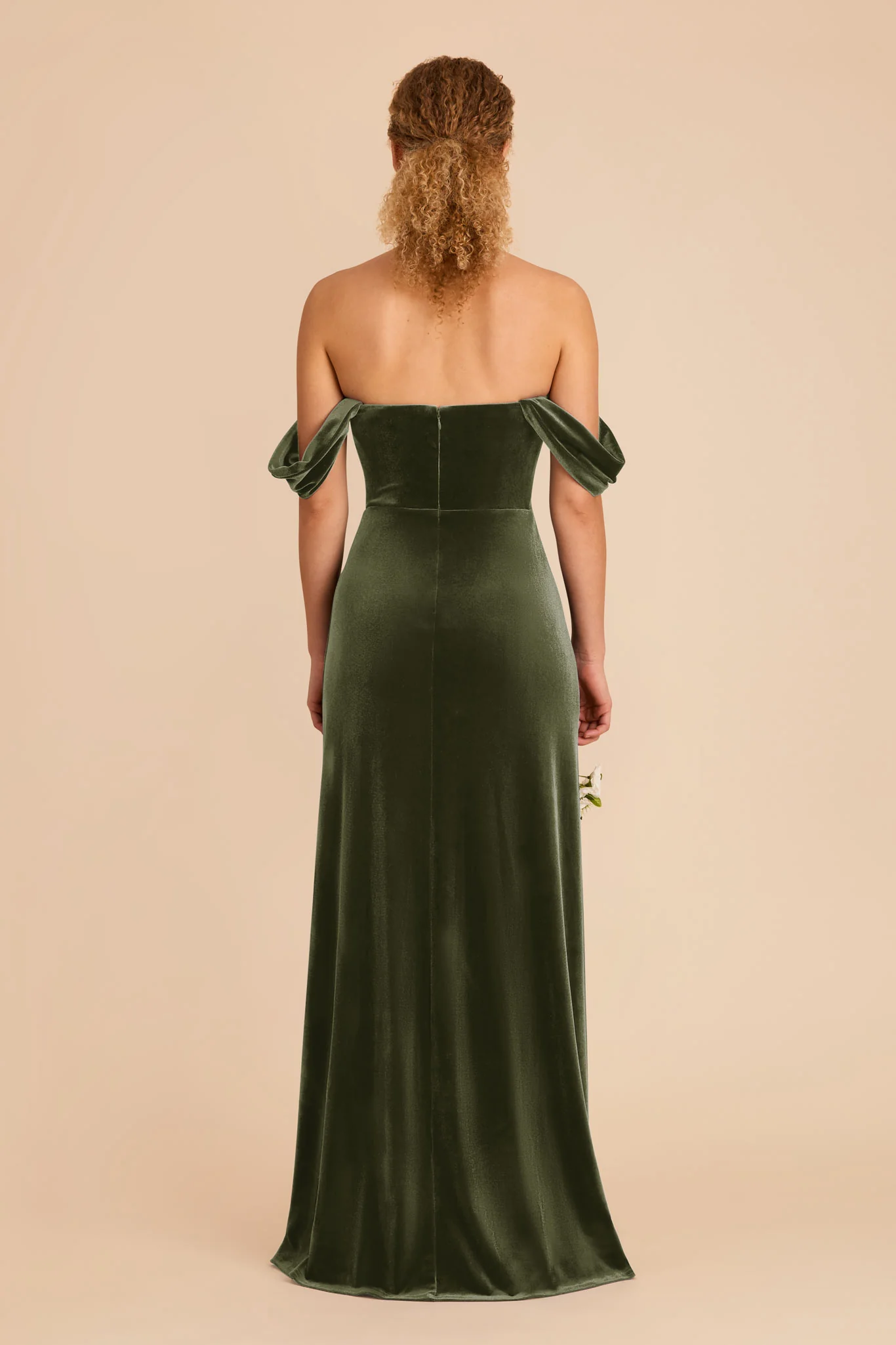 Mia Velvet Dress - Olive - Image 7