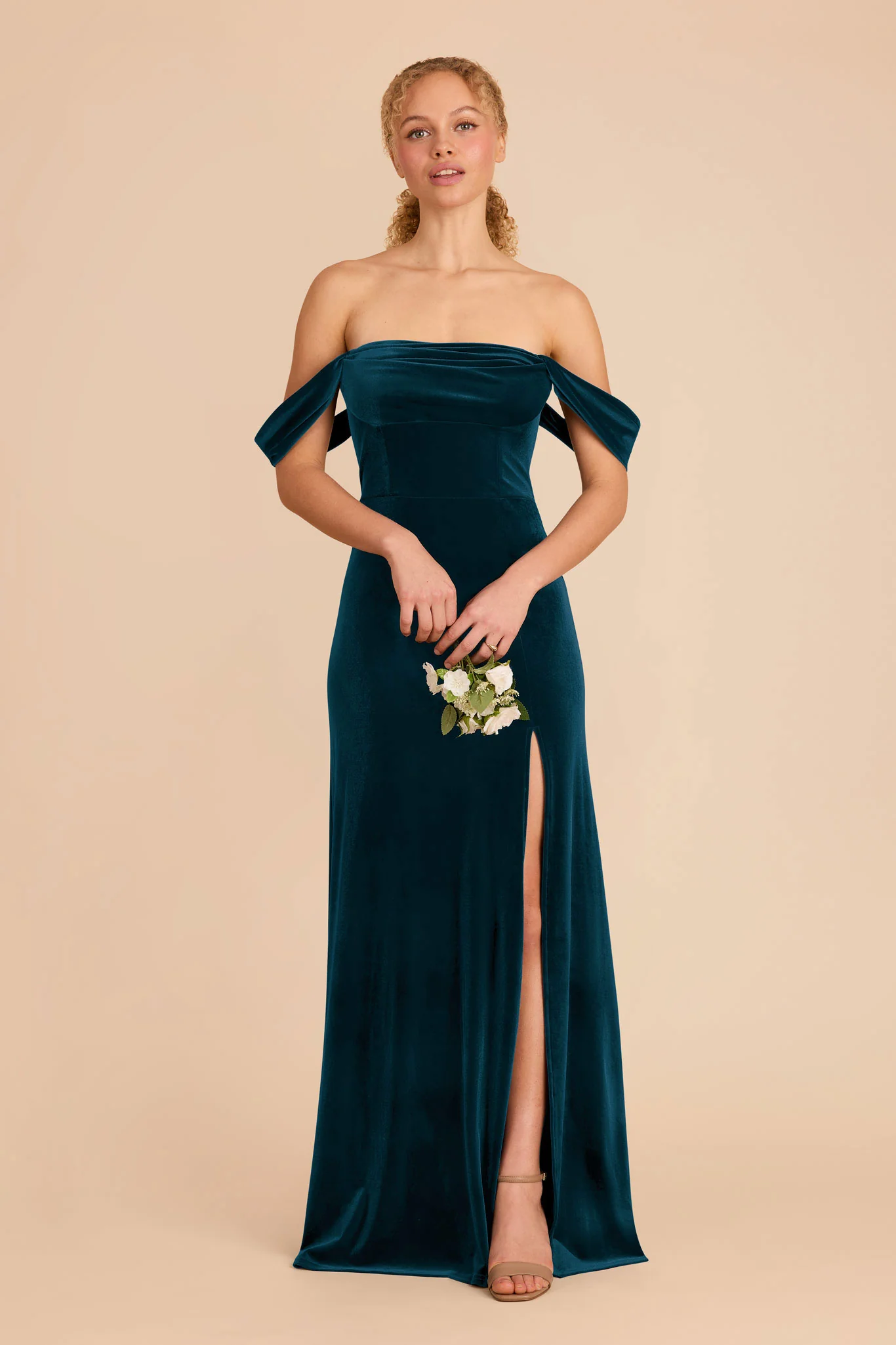 Mia Velvet Dress - Peacock - Image 3