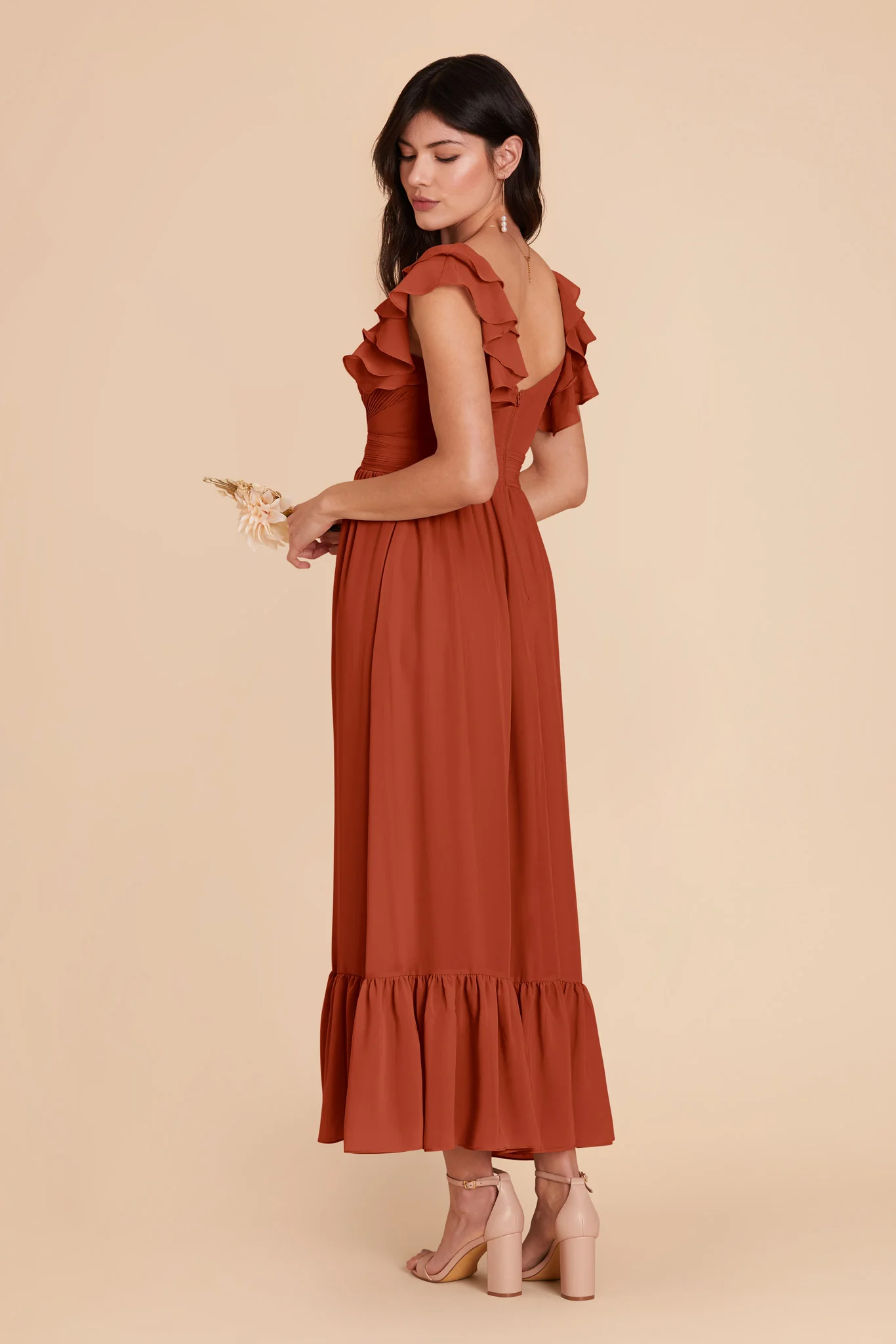 Michelle Chiffon Dress - Auburn - Image 4