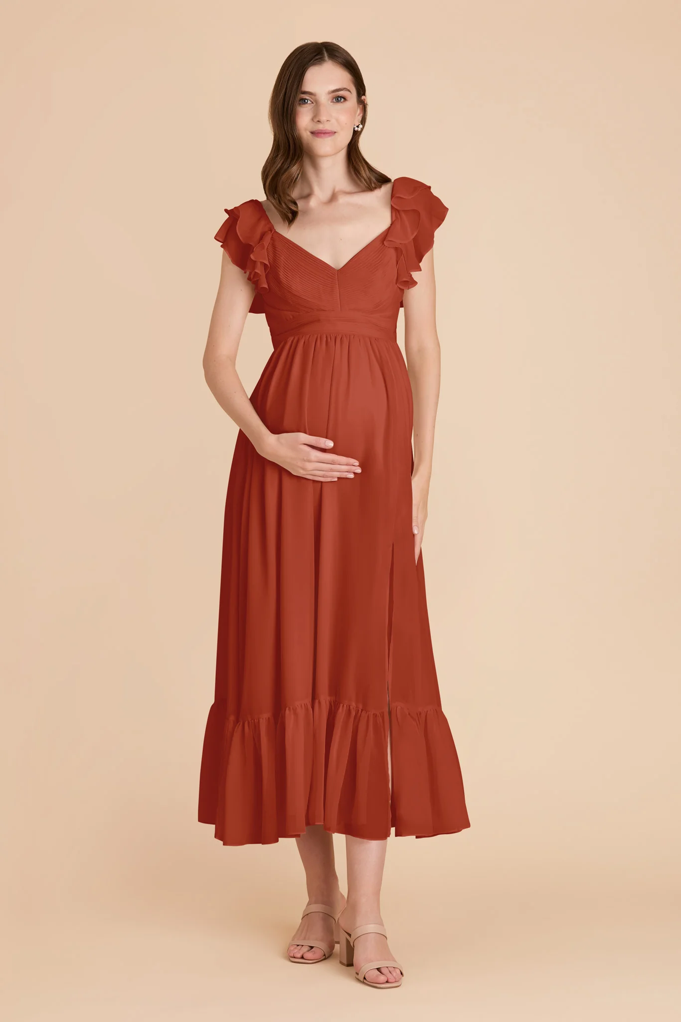Michelle Chiffon Dress - Auburn - Image 7