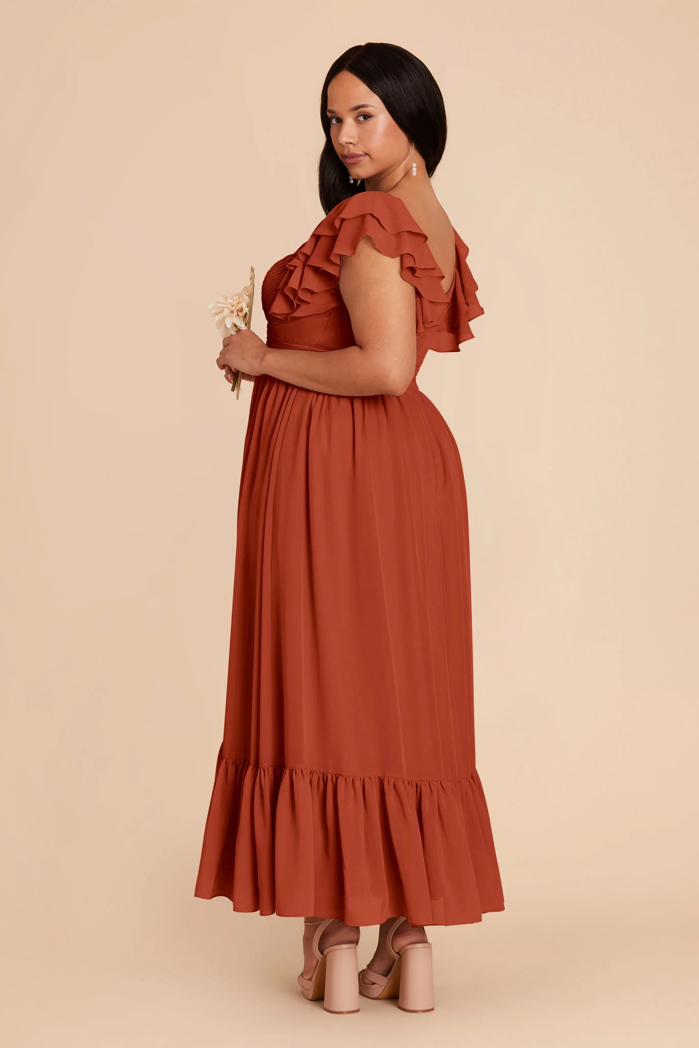 Michelle Chiffon Dress - Auburn - Image 9