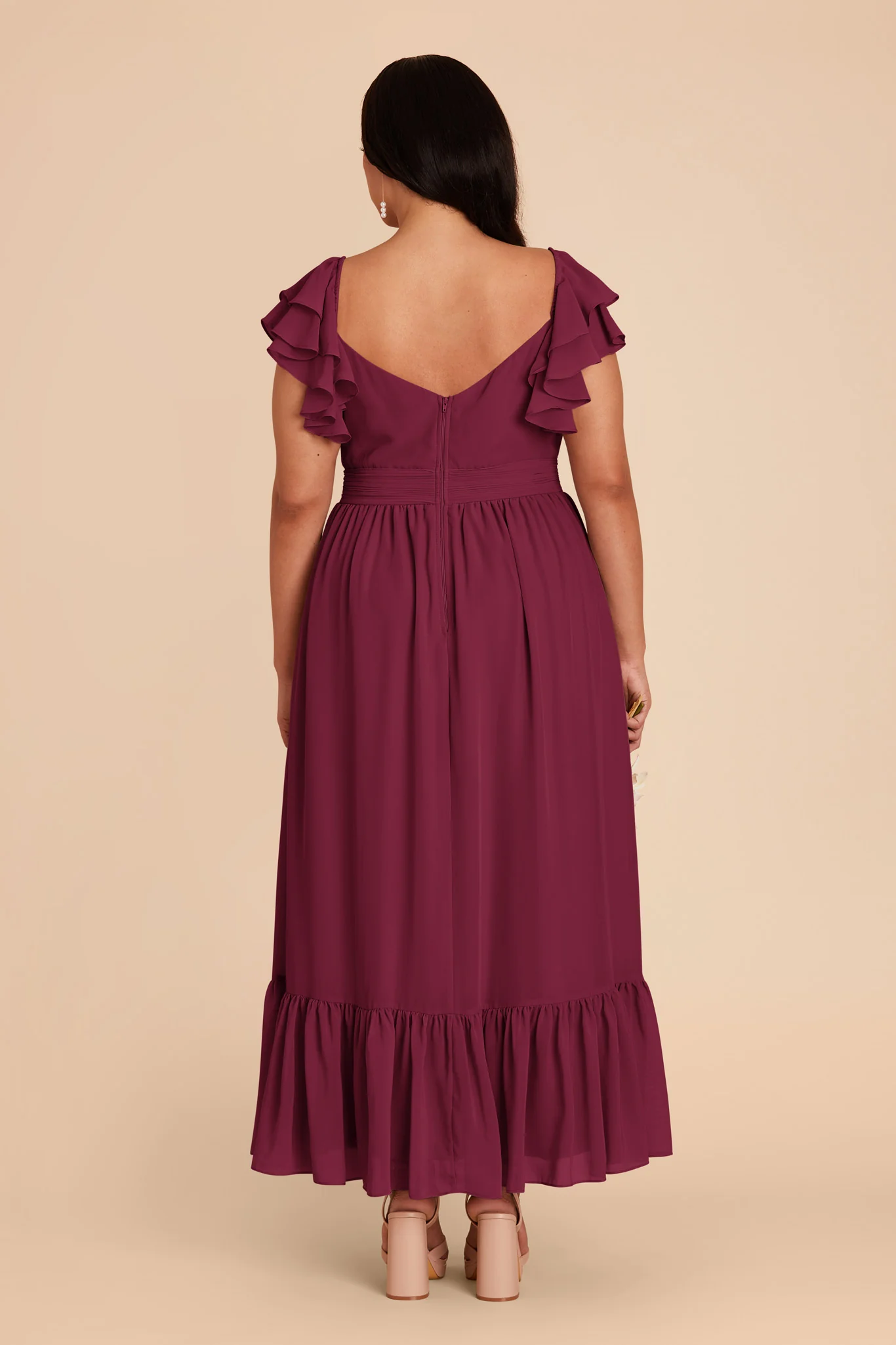Michelle Chiffon Dress - Berry - Image 10