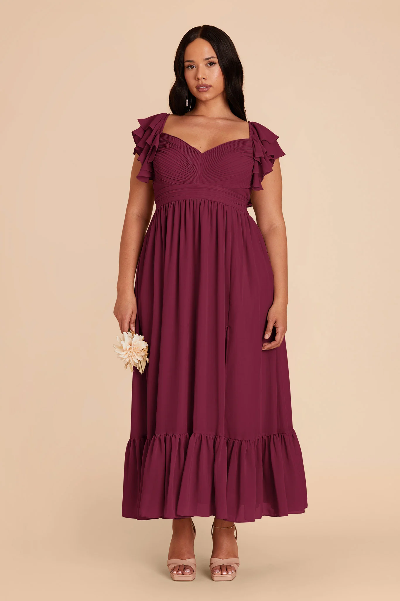Michelle Chiffon Dress - Berry - Image 2