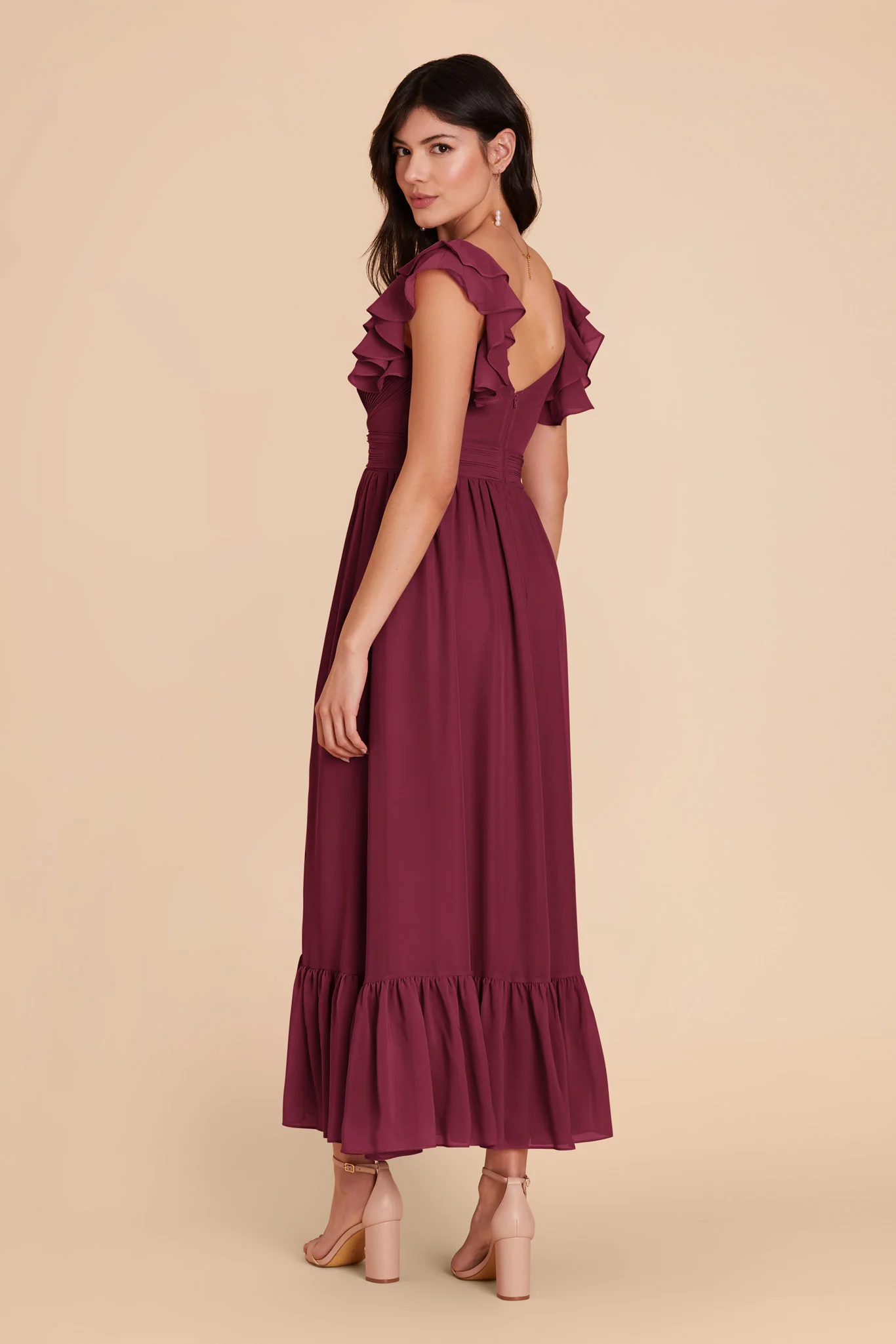 Michelle Chiffon Dress - Berry - Image 4