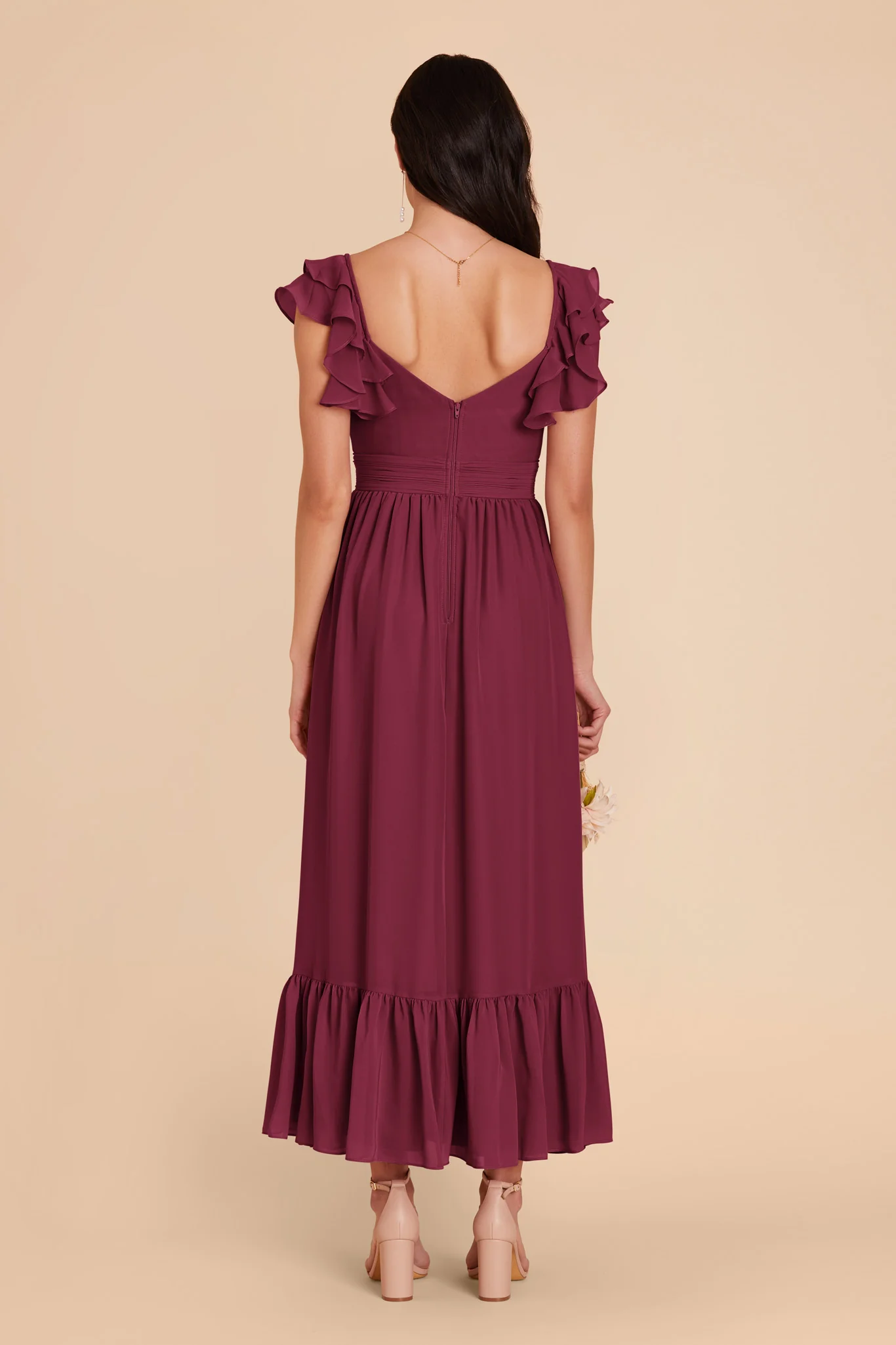 Michelle Chiffon Dress - Berry - Image 6