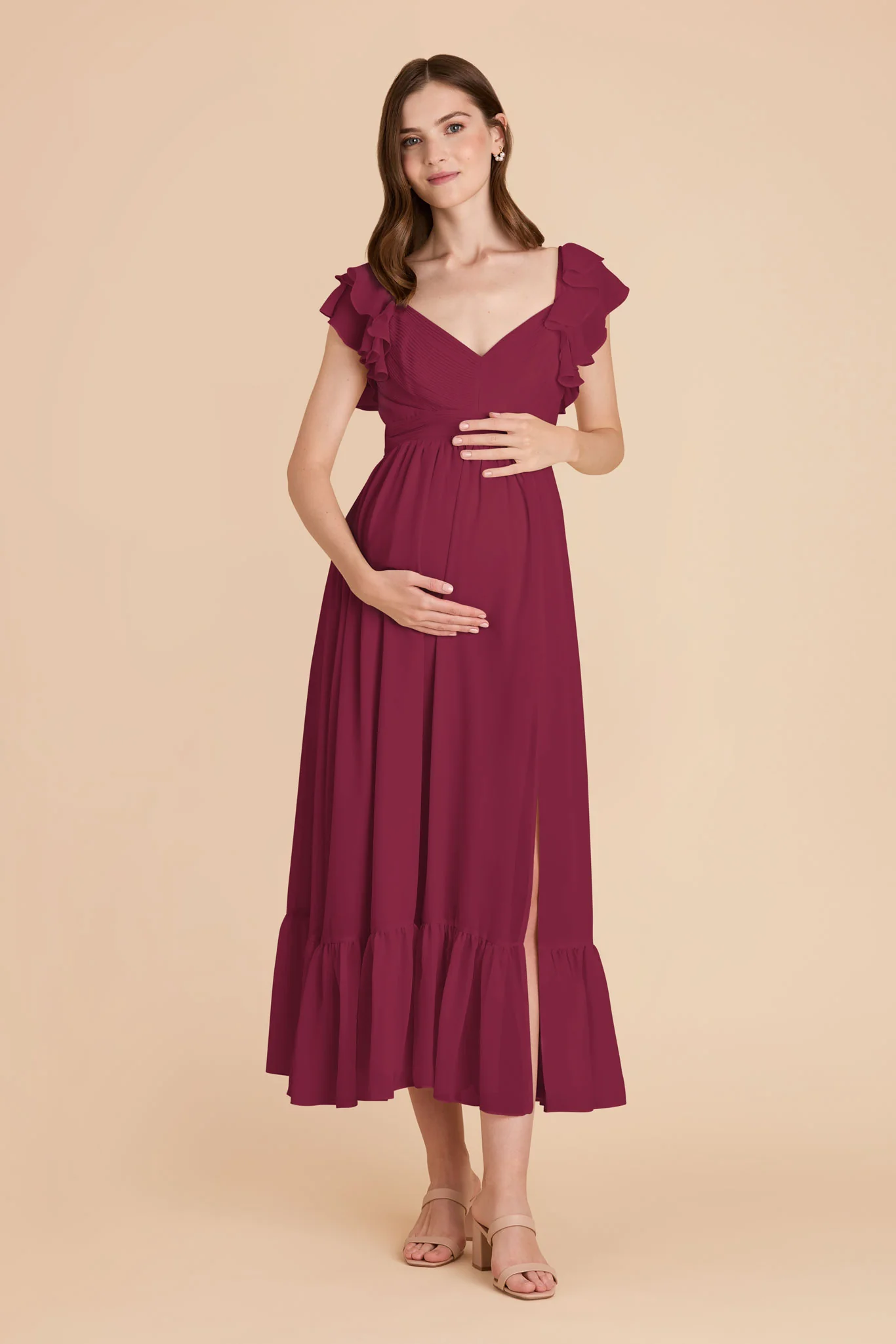 Michelle Chiffon Dress - Berry - Image 7