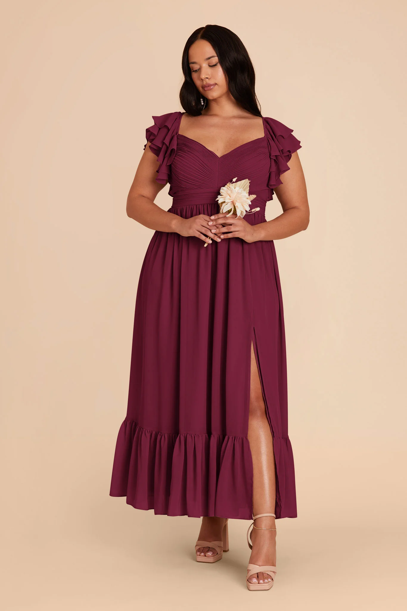 Michelle Chiffon Dress - Berry - Image 8