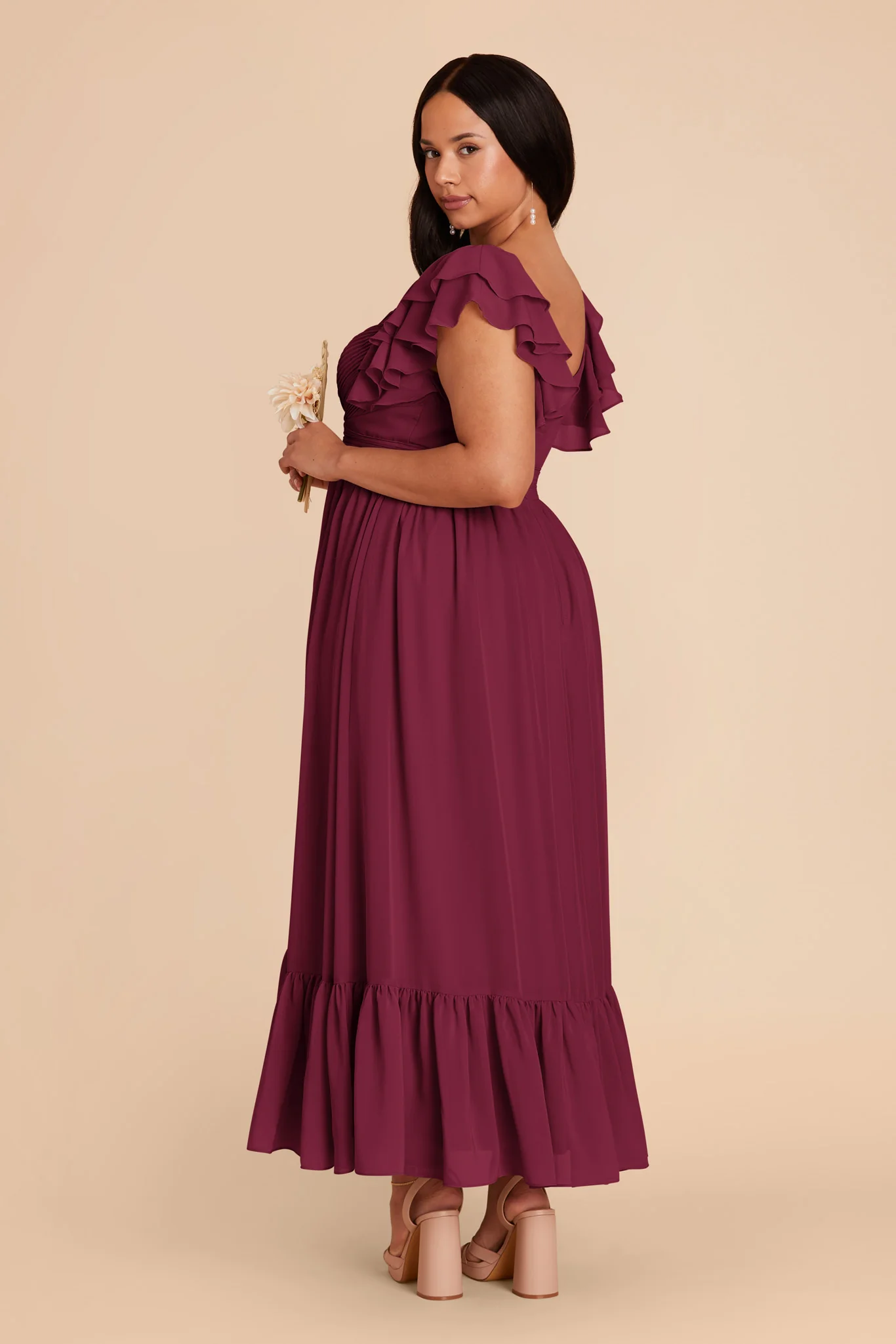 Michelle Chiffon Dress - Berry - Image 9