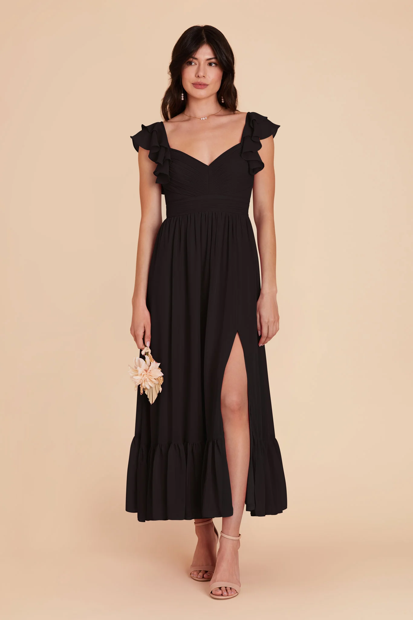 Michelle Chiffon Dress - Black