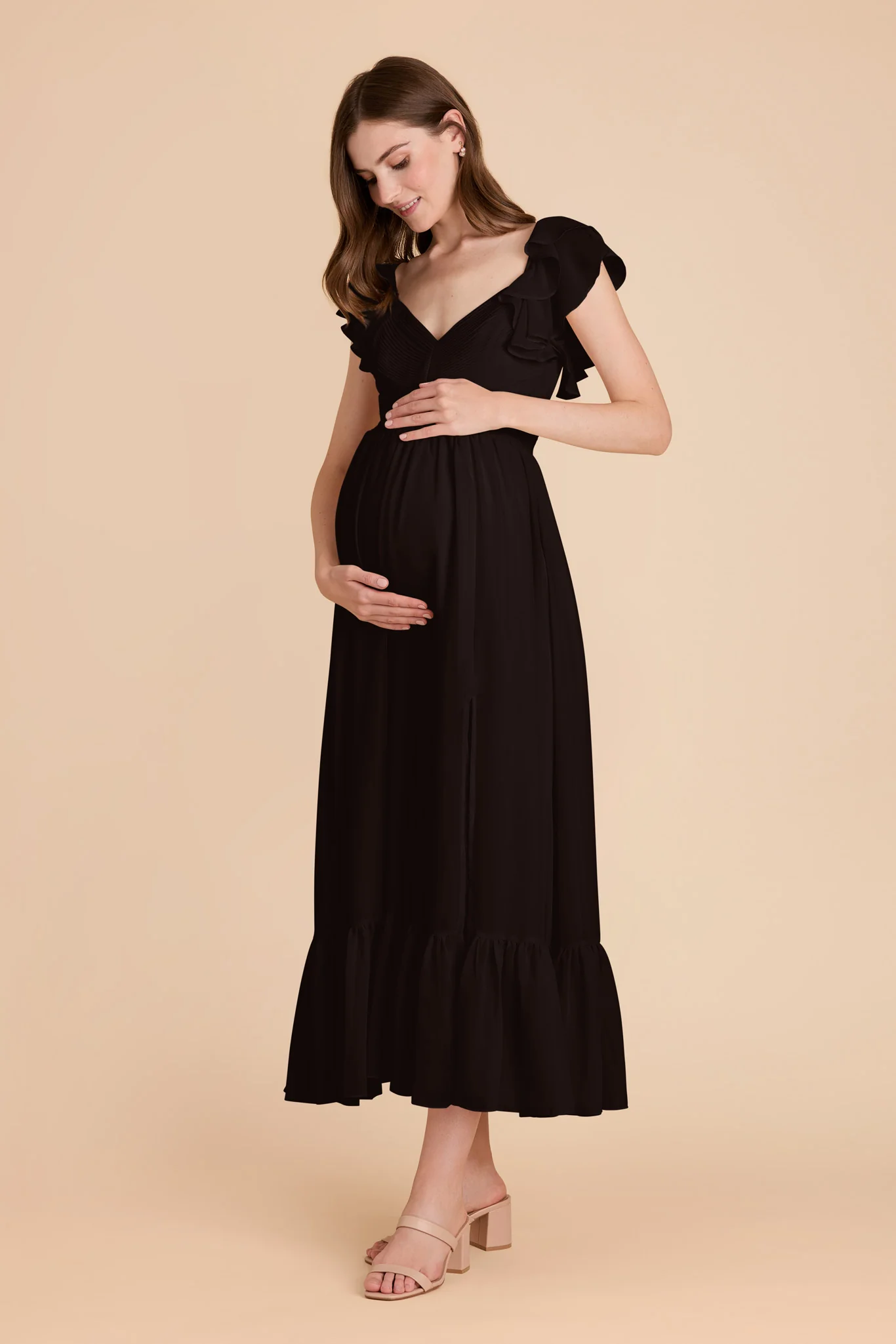 Michelle Chiffon Dress - Black - Image 2