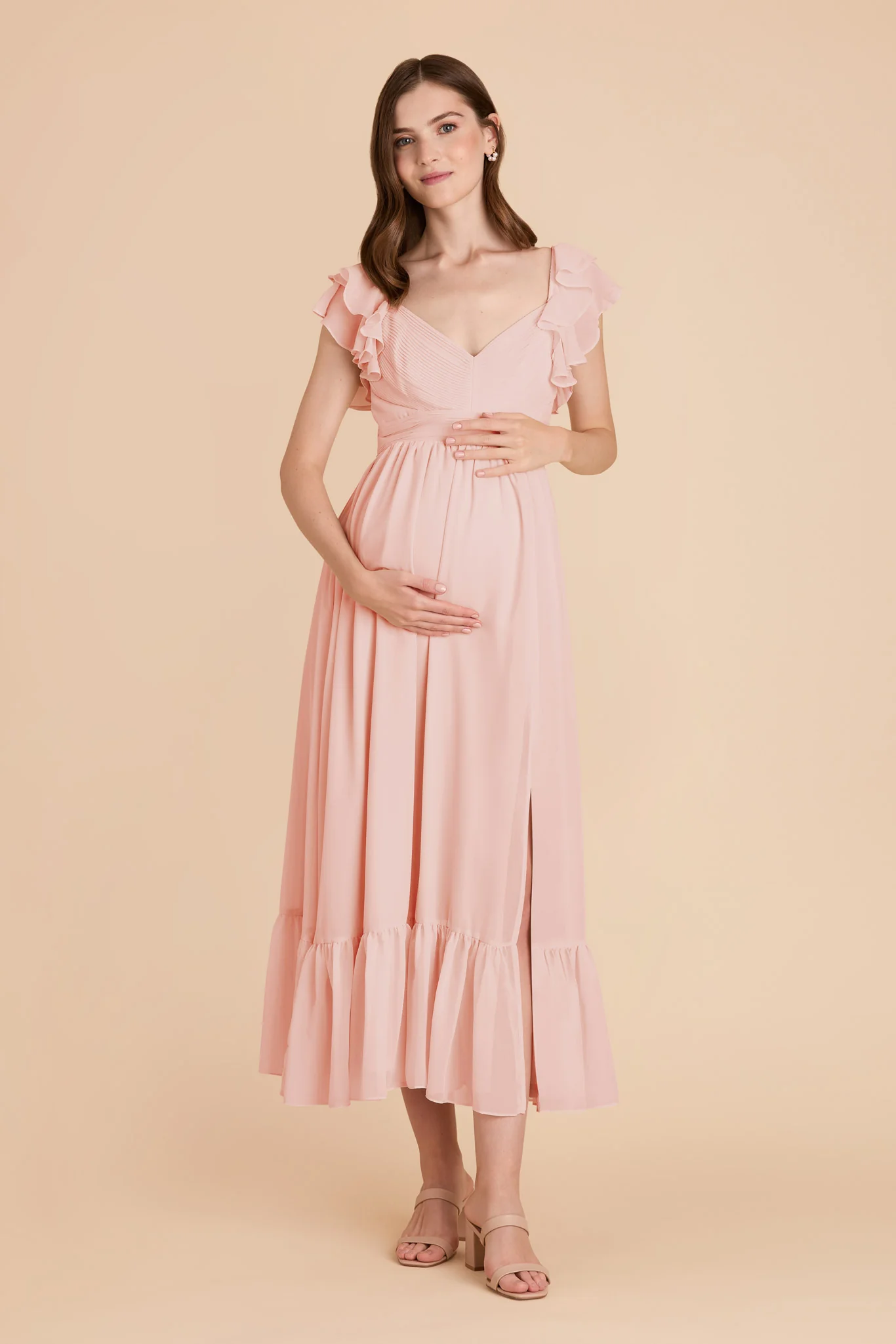 Michelle Chiffon Dress - Blush Pink - Image 6