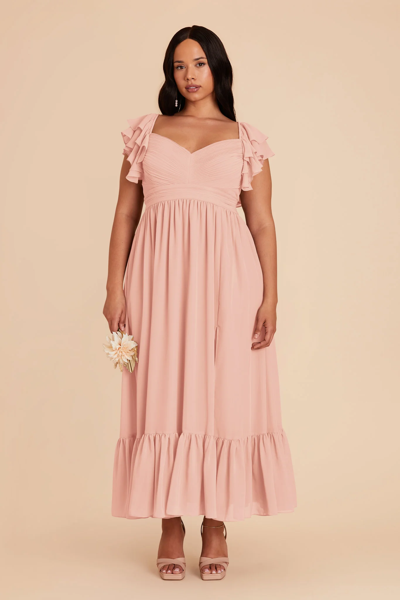 Michelle Chiffon Dress - Blush Pink - Image 7