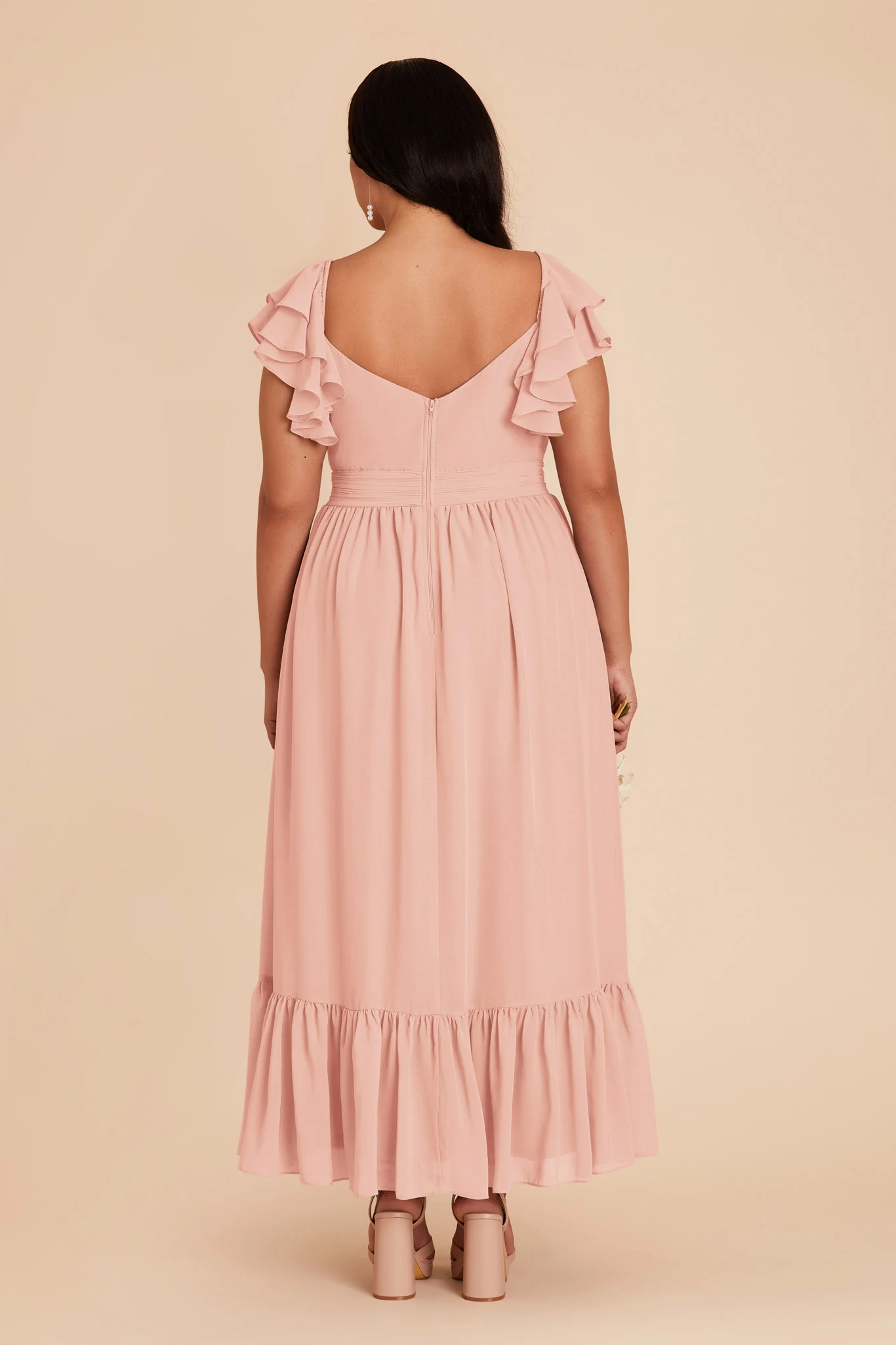 Michelle Chiffon Dress - Blush Pink - Image 9