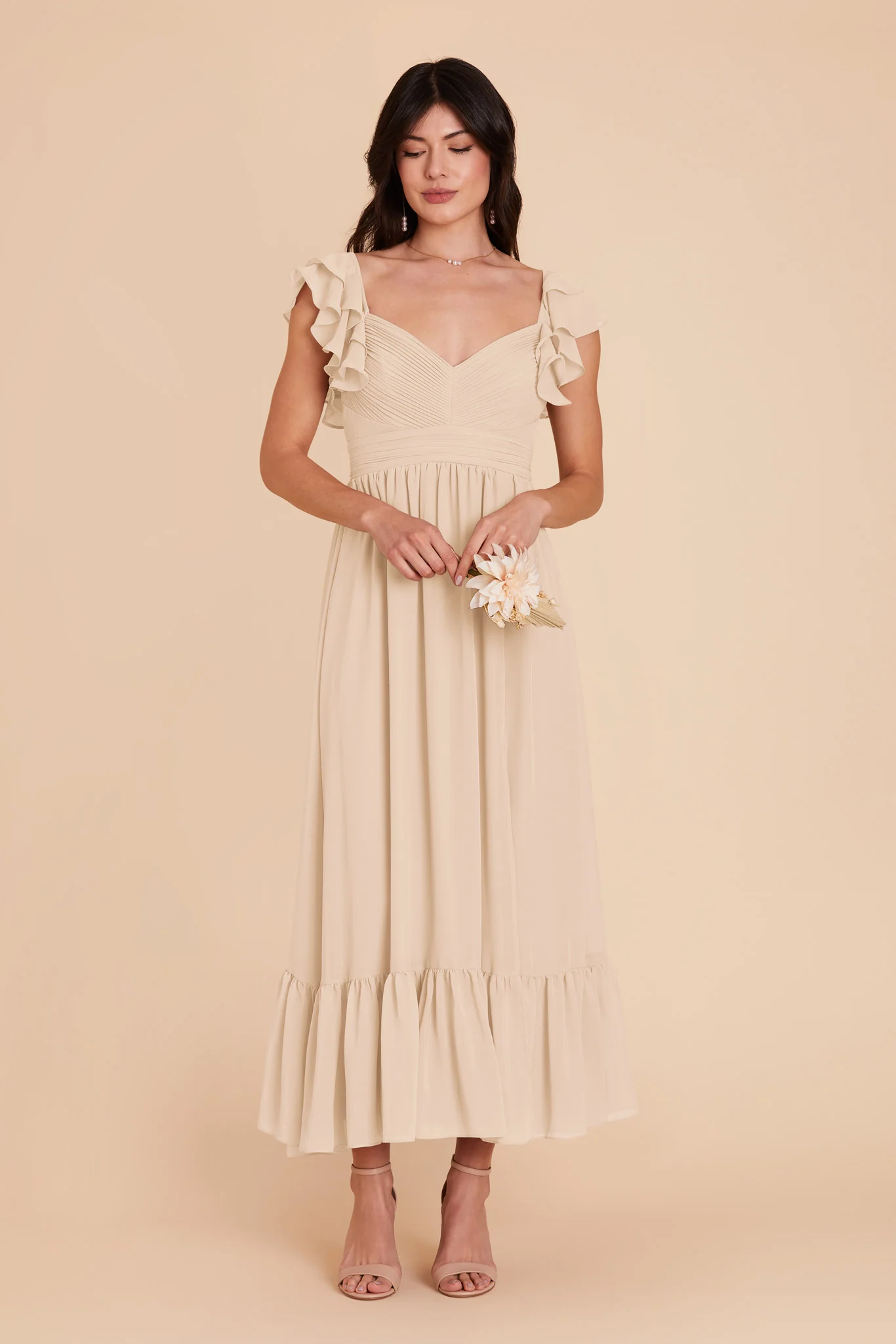 Michelle Chiffon Dress - Champagne