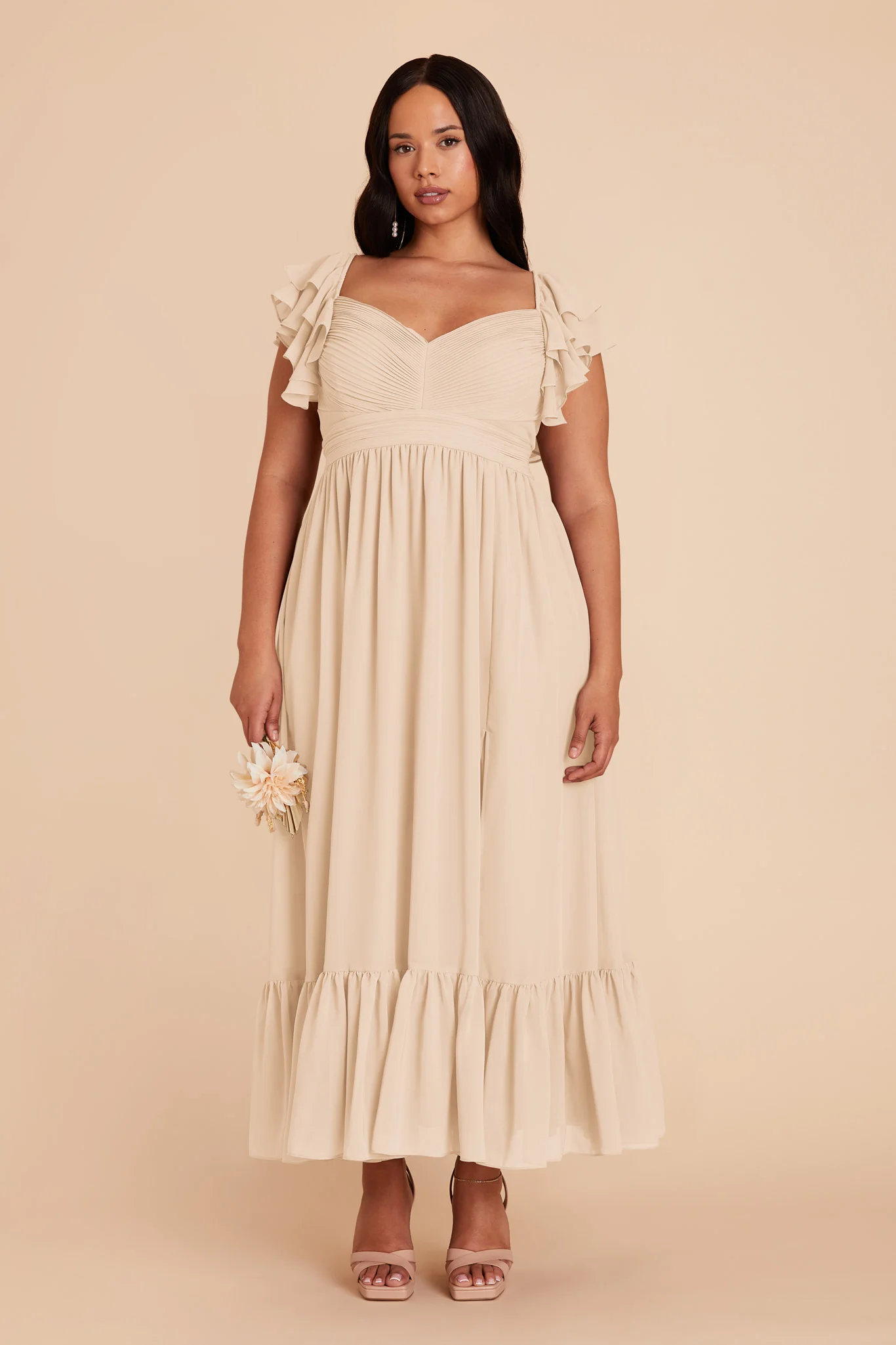 Michelle Chiffon Dress - Champagne - Image 2