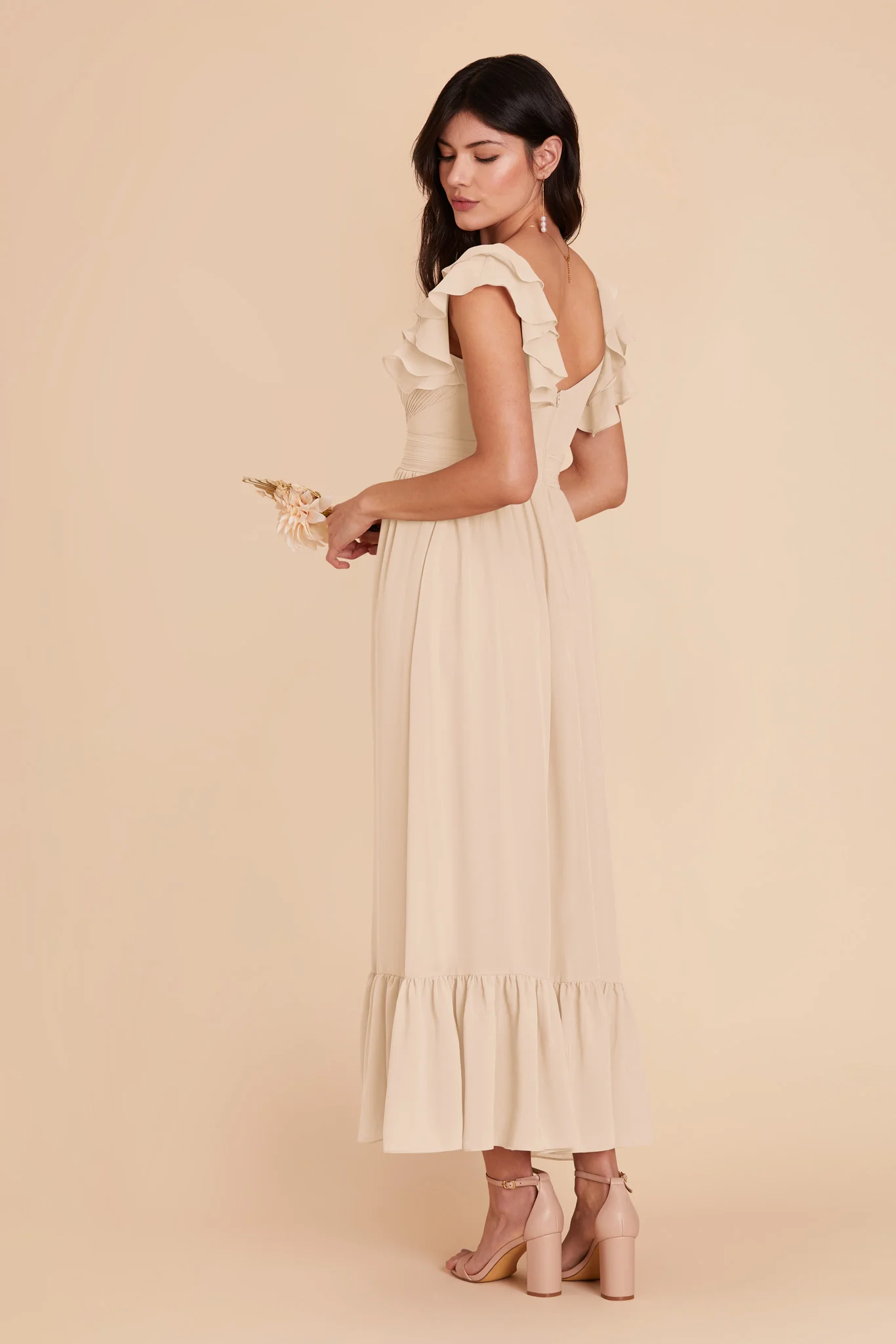 Michelle Chiffon Dress - Champagne - Image 4