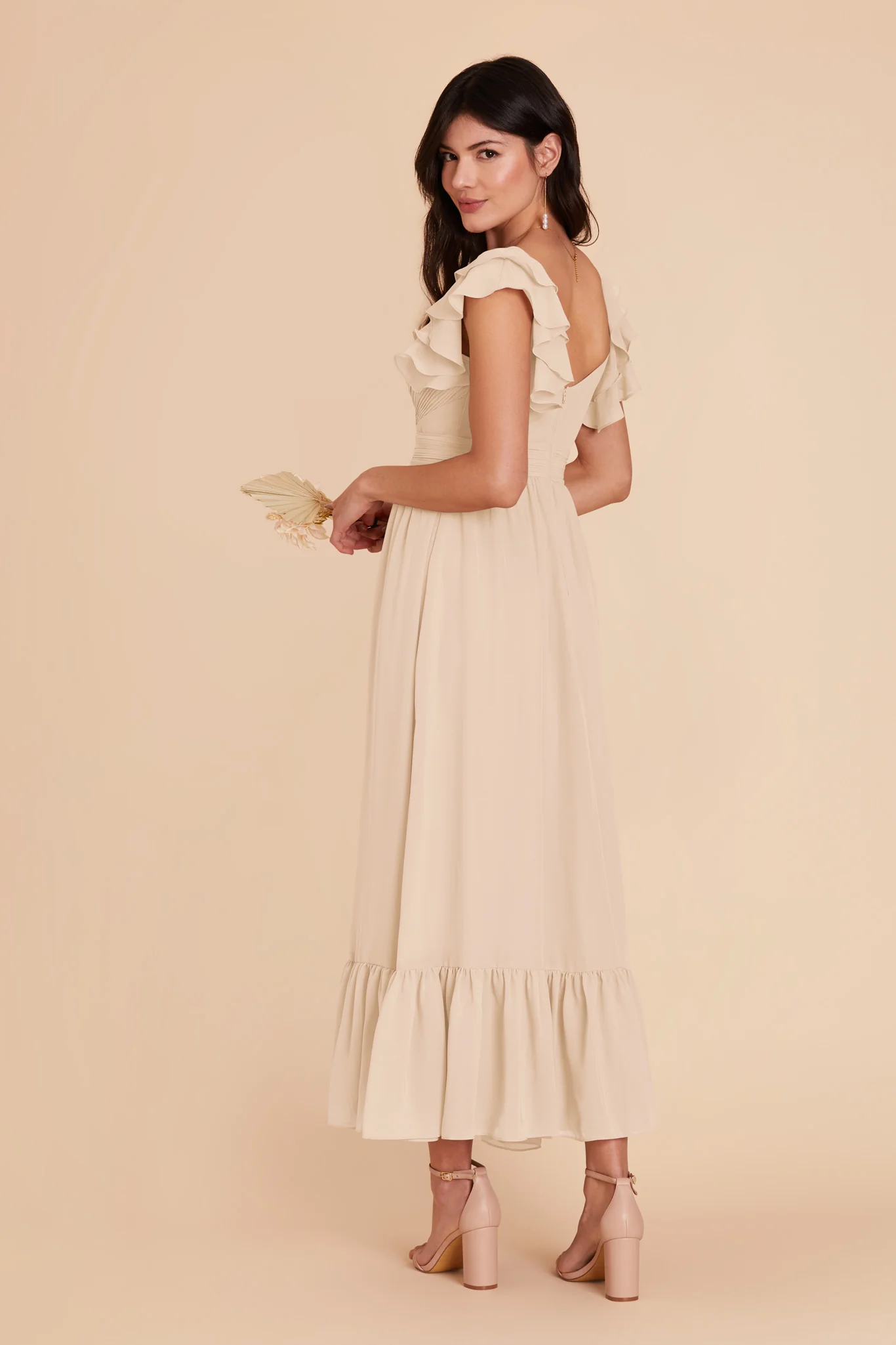 Michelle Chiffon Dress - Champagne - Image 5