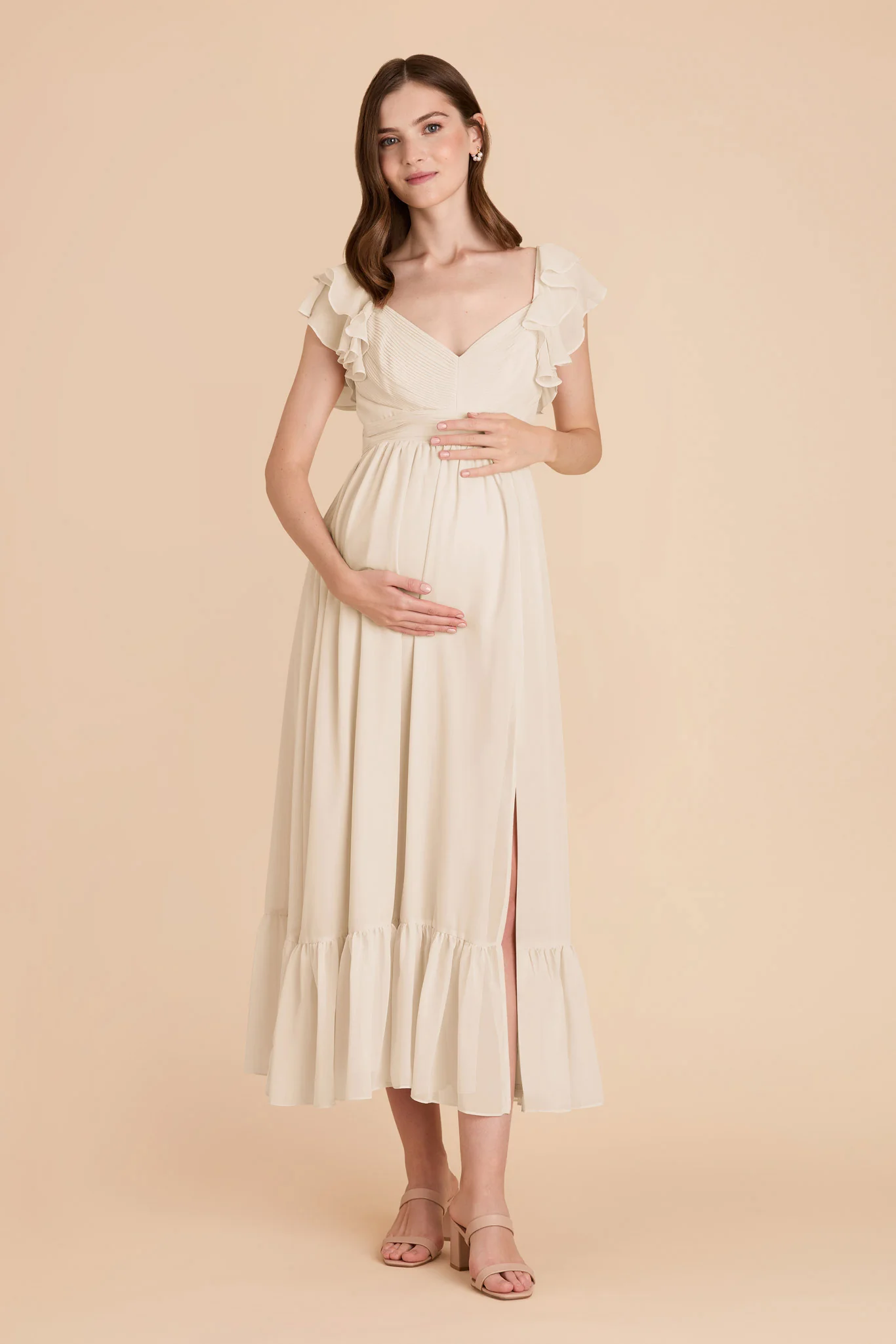Michelle Chiffon Dress - Champagne - Image 7