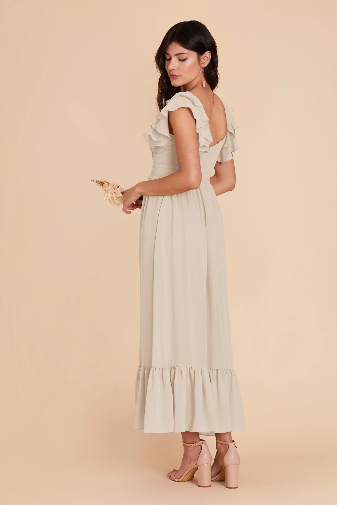 Michelle Chiffon Dress - Classic Champagne - Image 6