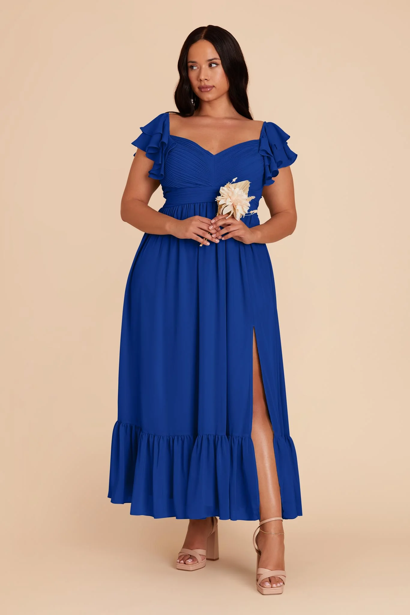 Michelle Chiffon Dress - Cobalt Blue - Image 2