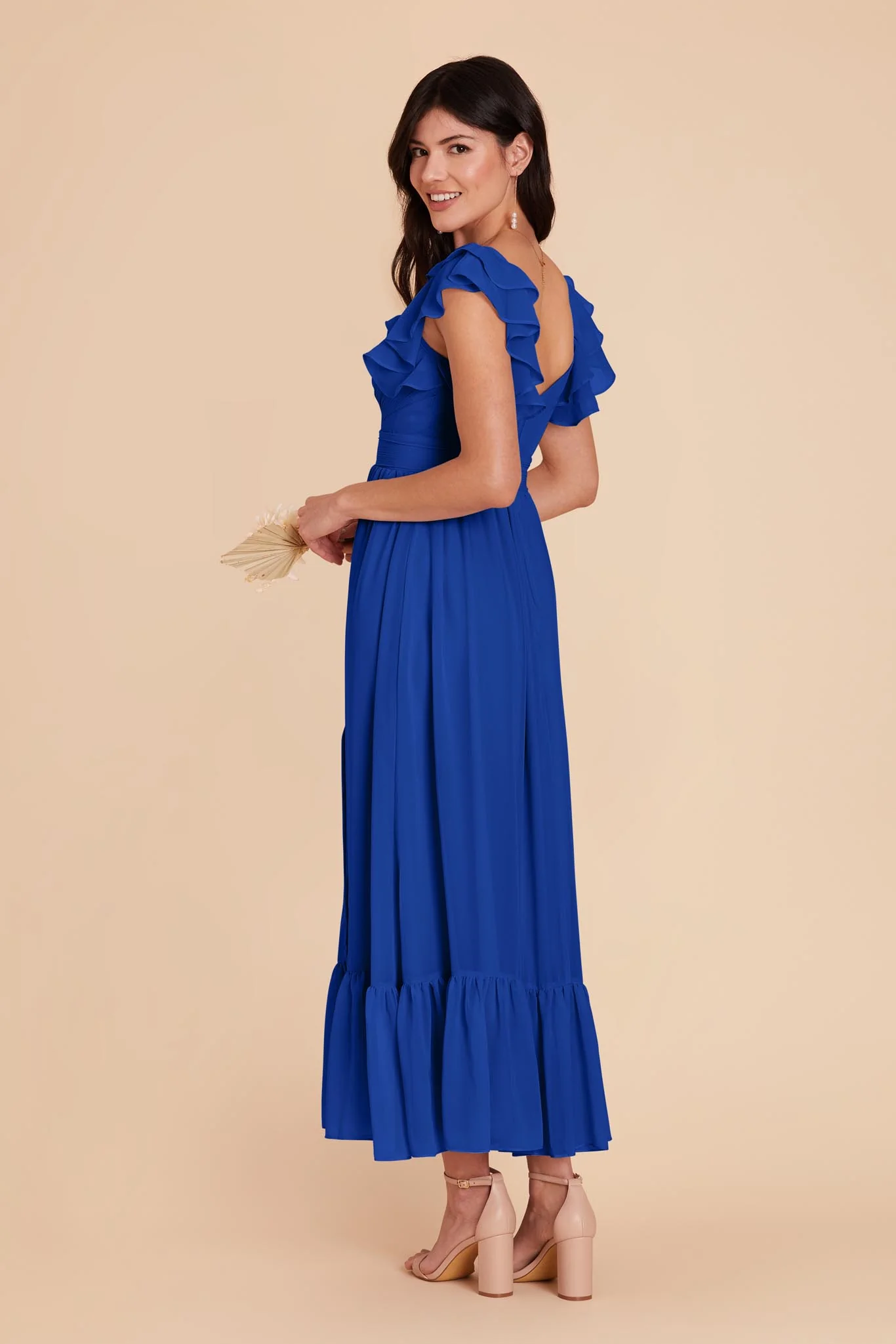 Michelle Chiffon Dress - Cobalt Blue - Image 5