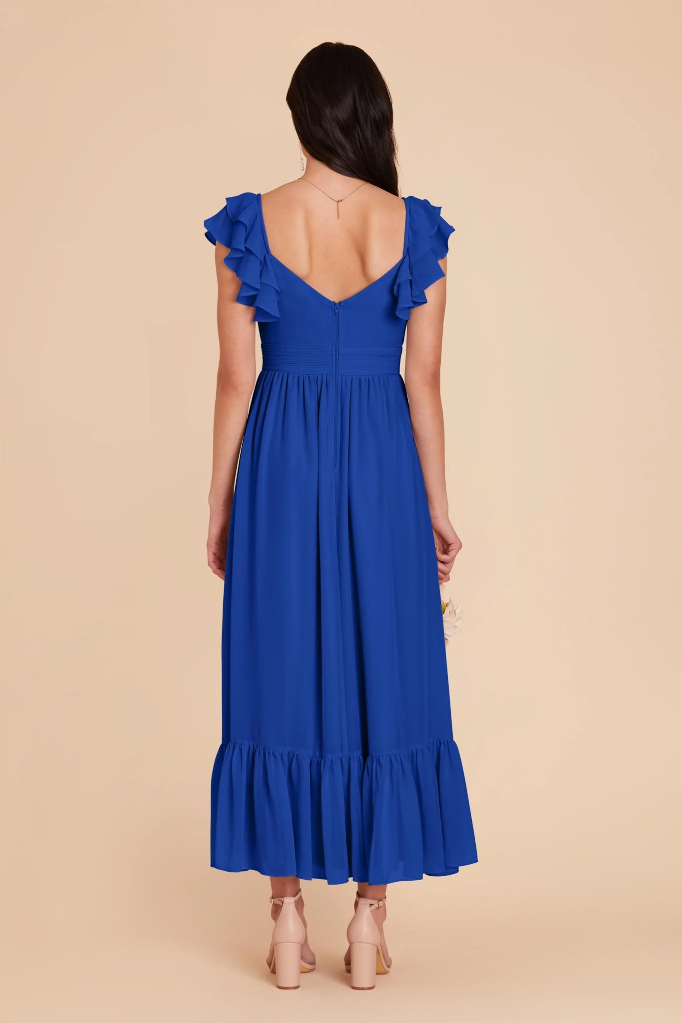 Michelle Chiffon Dress - Cobalt Blue - Image 6