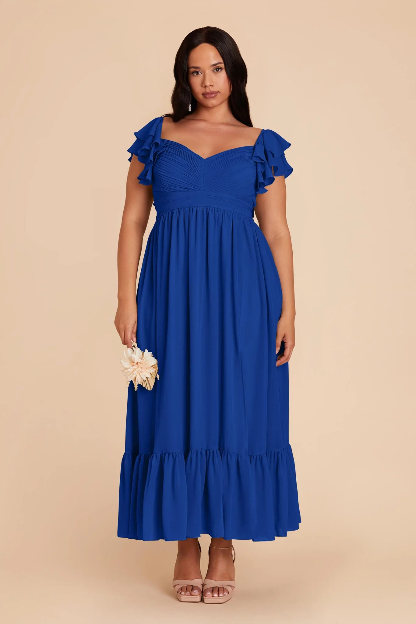 Michelle Chiffon Dress - Cobalt Blue - Image 8